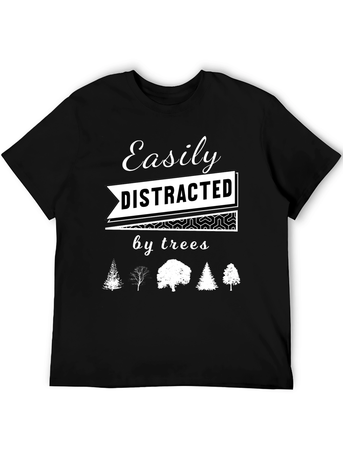Black Easily Distracted by Trees Graphic T-Shirt view 5