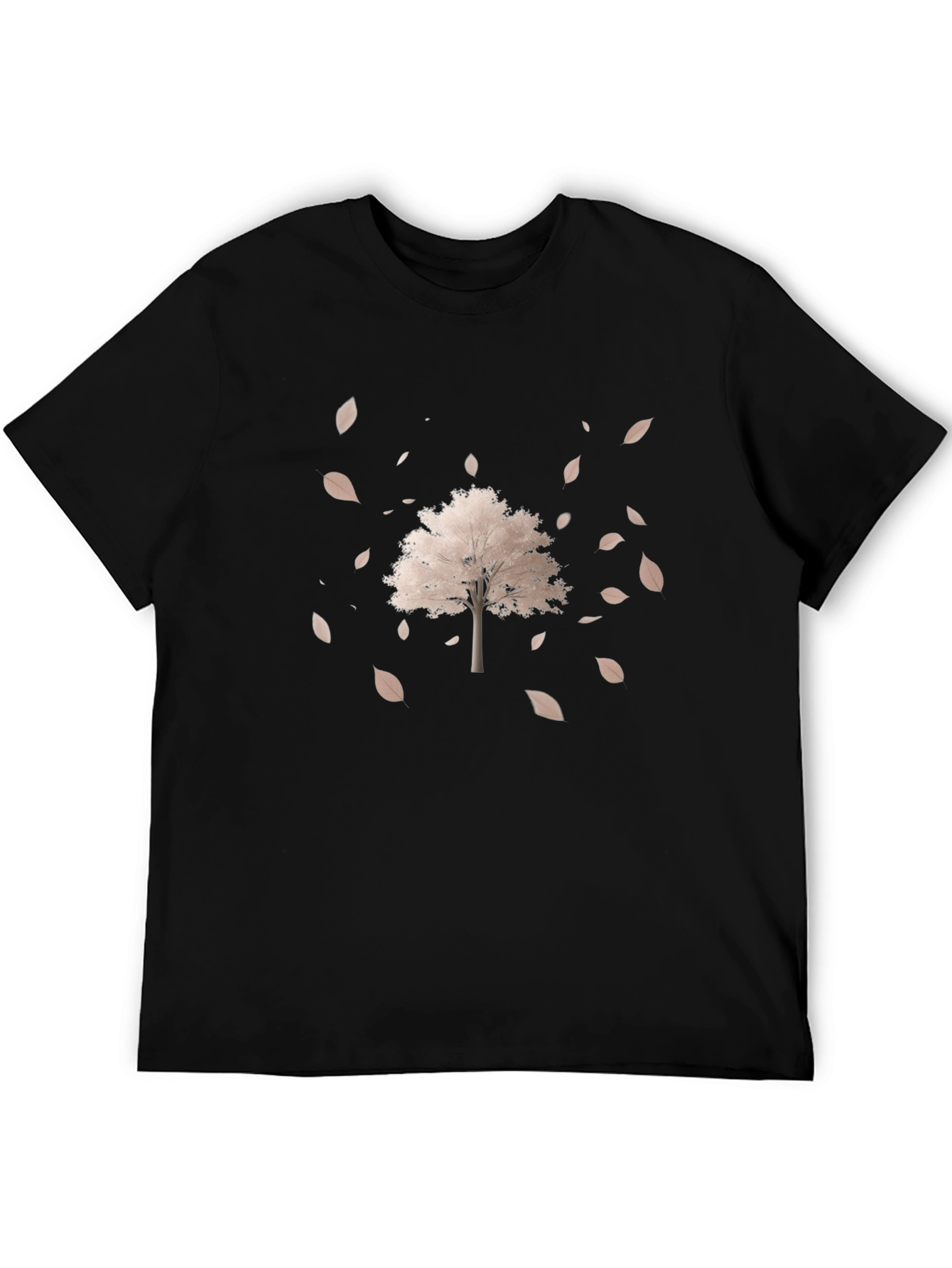 Black Men's Black Tree Graphic T-Shirt view 5