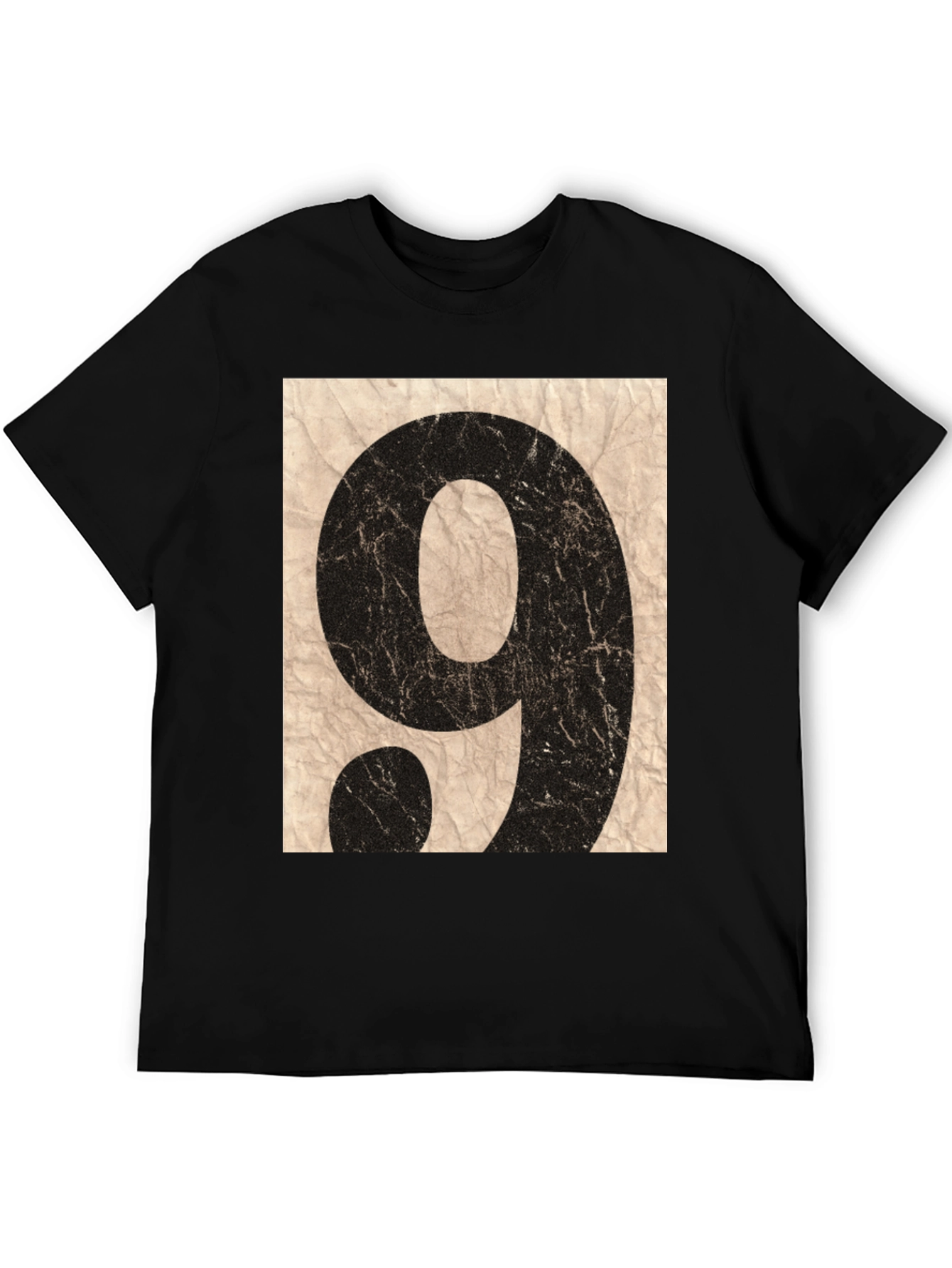 Black Vintage Number 9 Graphic T-Shirt view 5