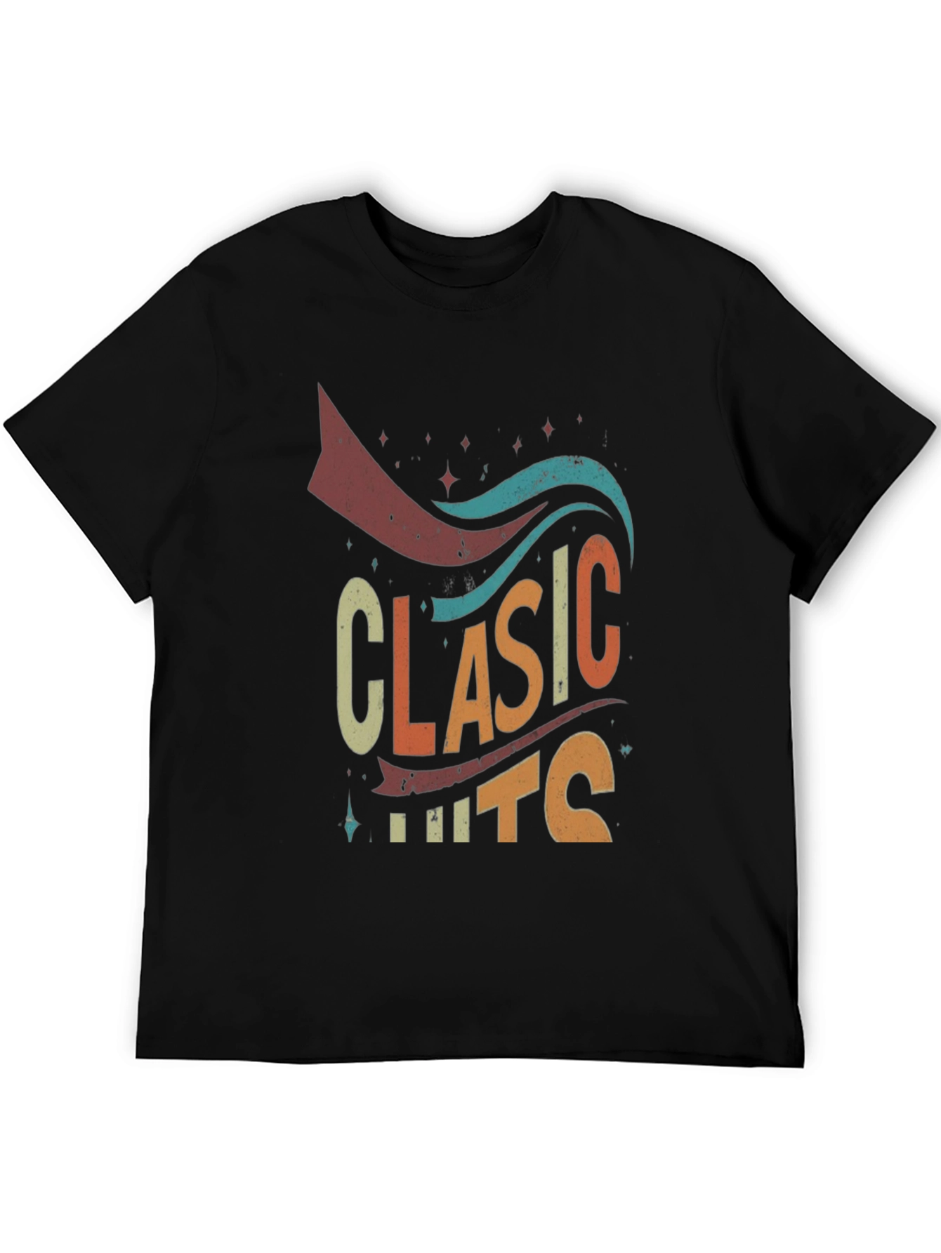 Black Classic Hits Retro Graphic T-Shirt view 5