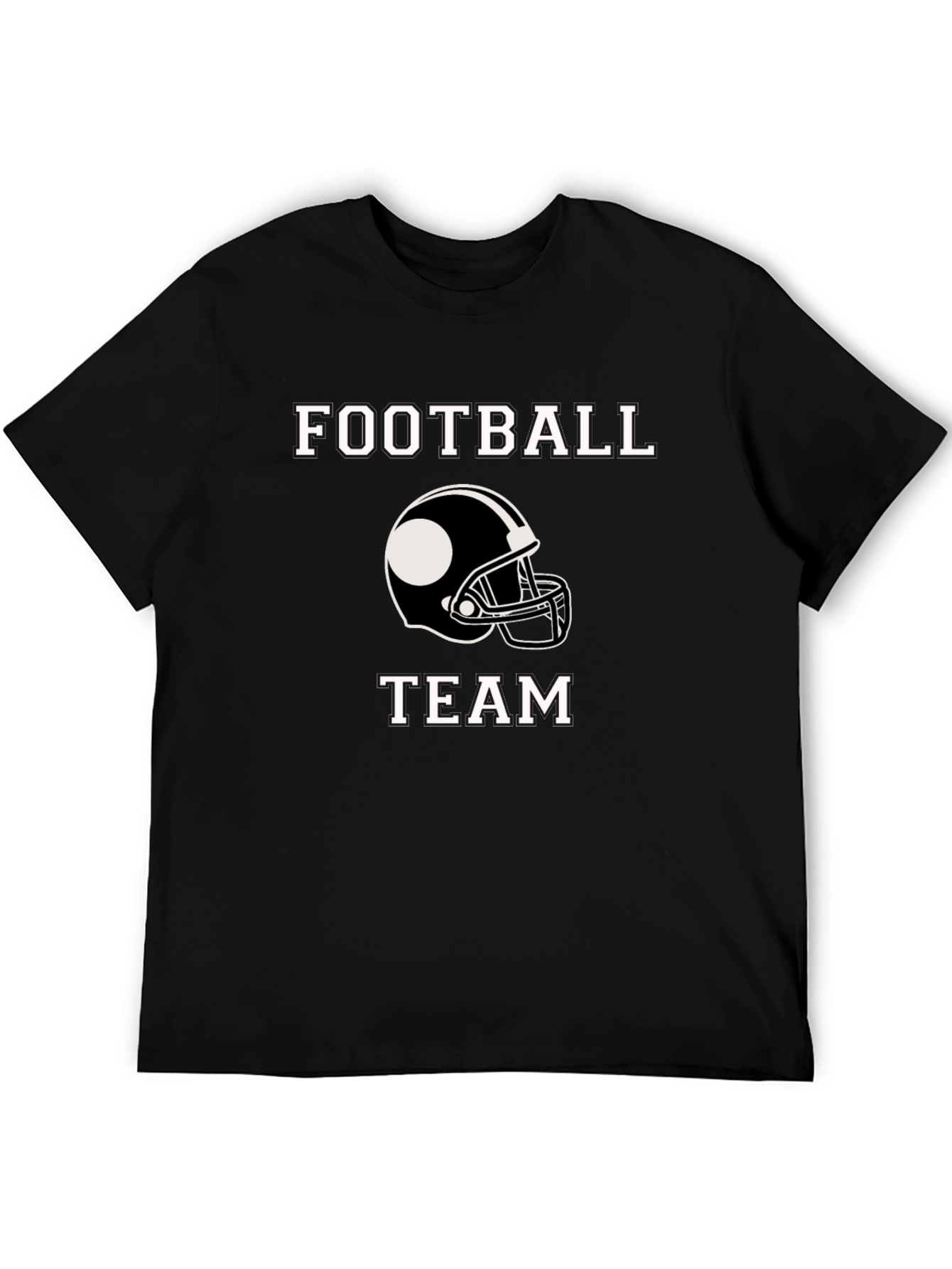 Black Football Team Graphic Tee - Black Cotton T-Shirt view 5