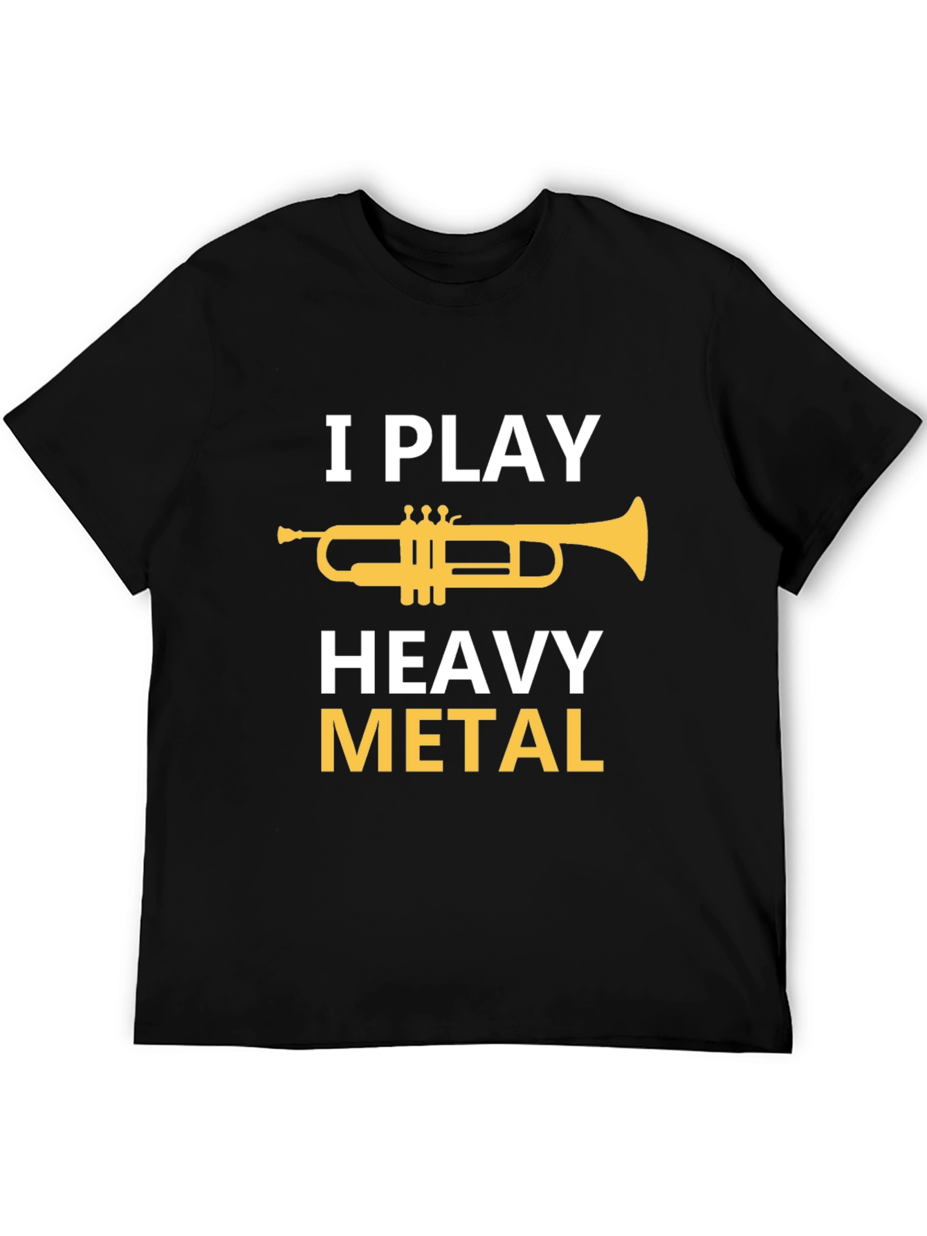 Black I Play Heavy Metal Trumpet T-Shirt view 5