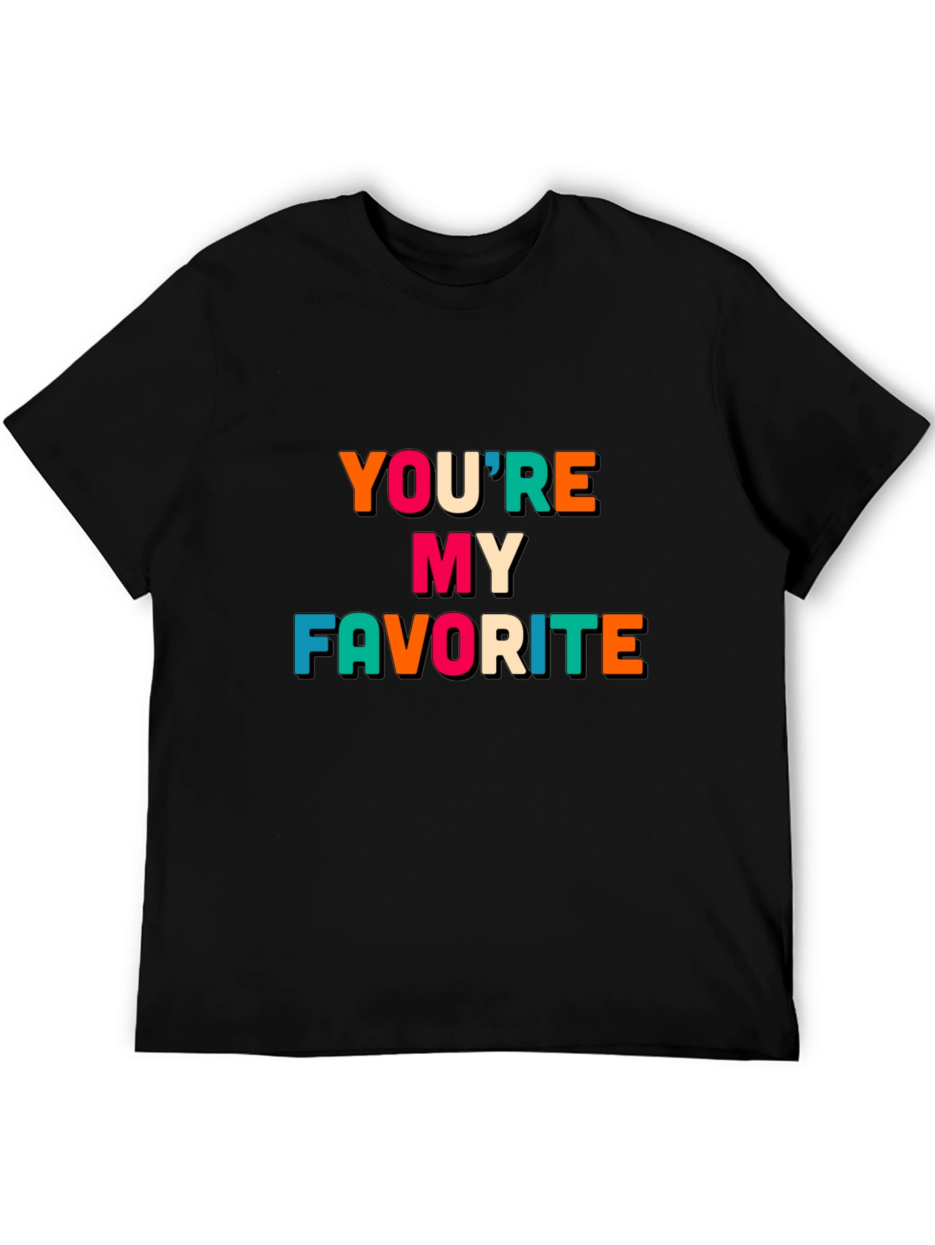 Black You're My Favorite Graphic Tee - Soft Cotton Blend view 5