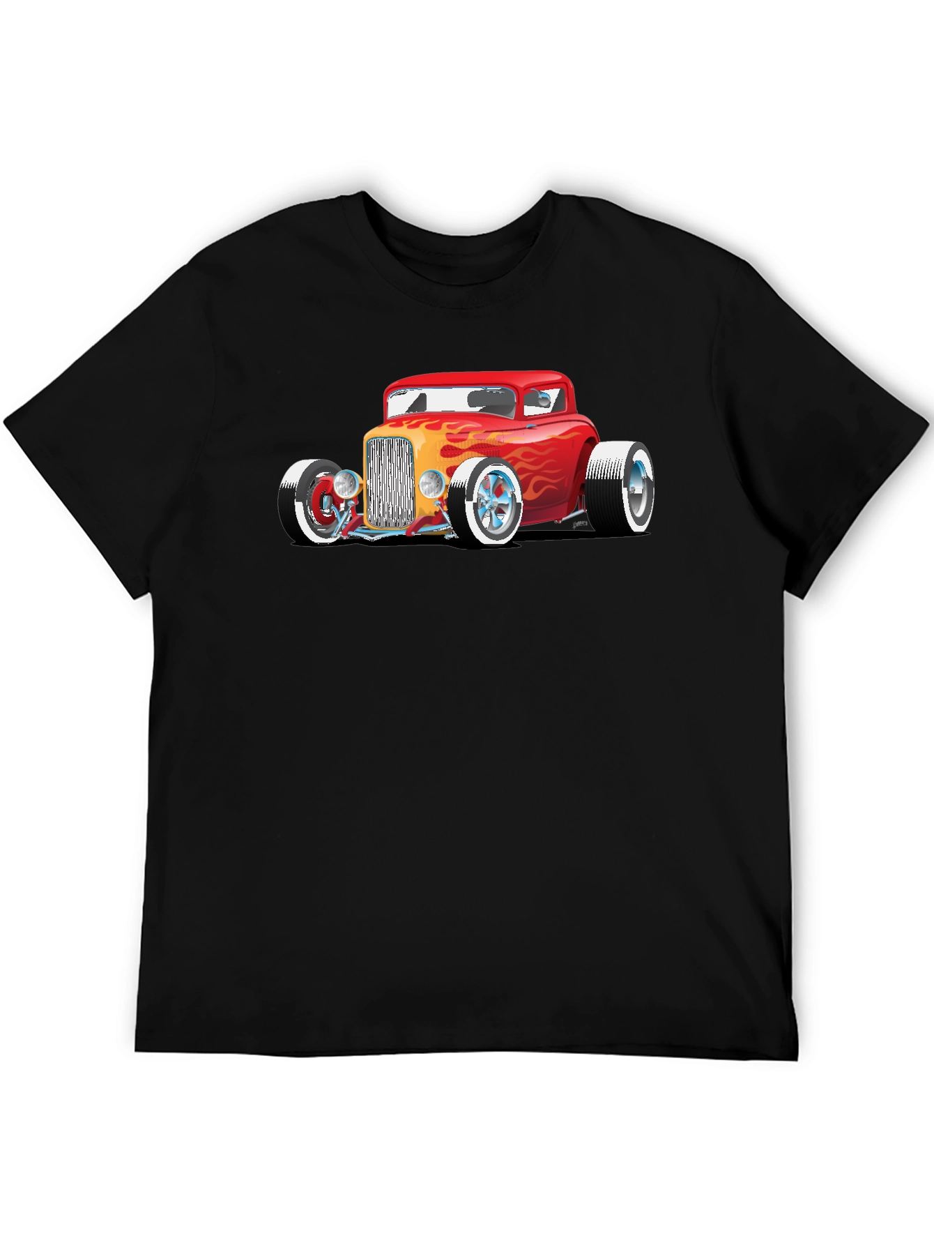 Black Hot Rod Car Graphic Tee - Classic Automotive Style view 5