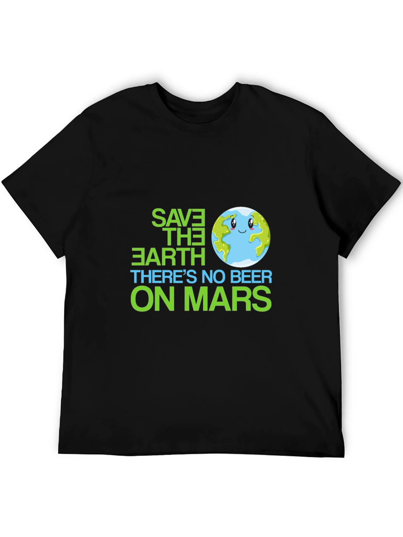 Black Save the Earth T-Shirt - No Beer on Mars view 5