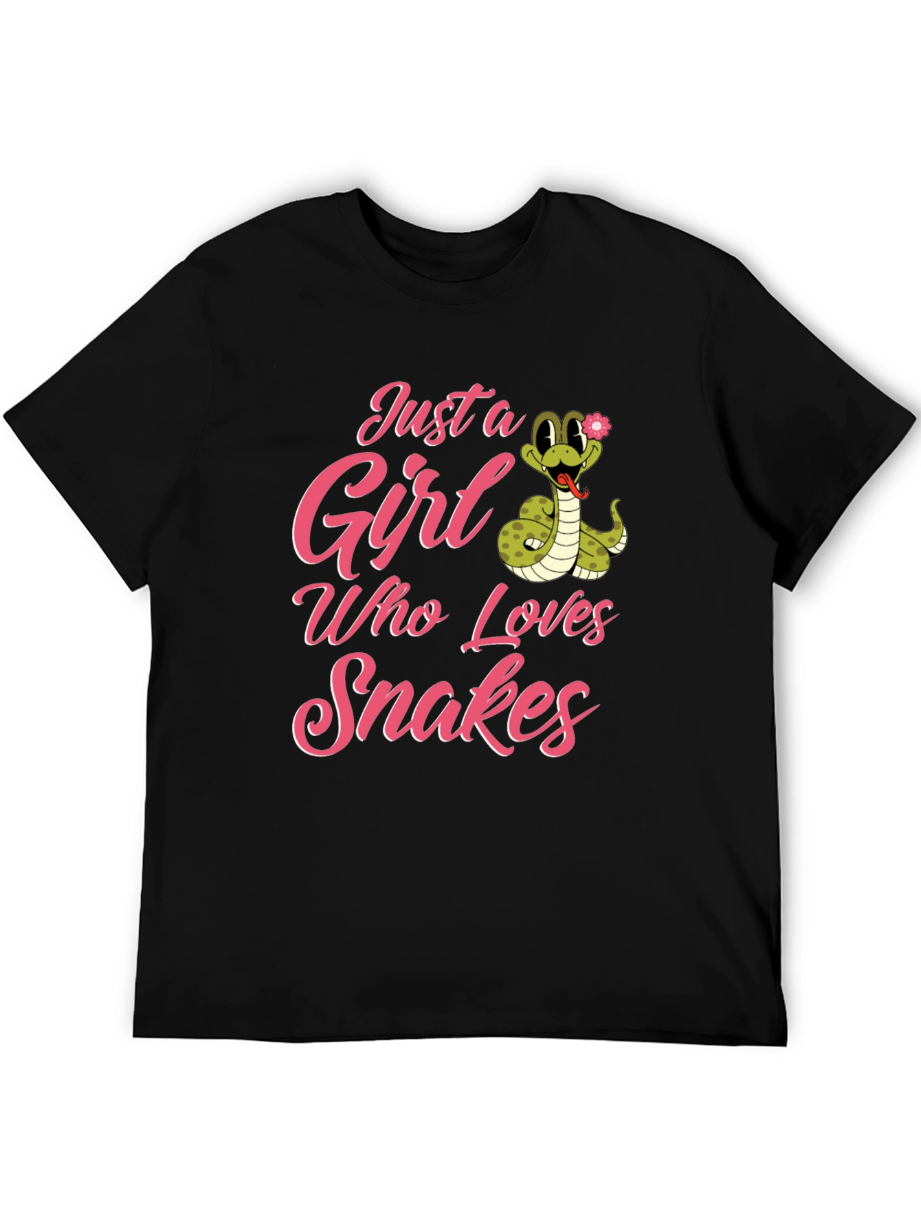 Black Just a Girl Who Loves Snakes T-Shirt view 5