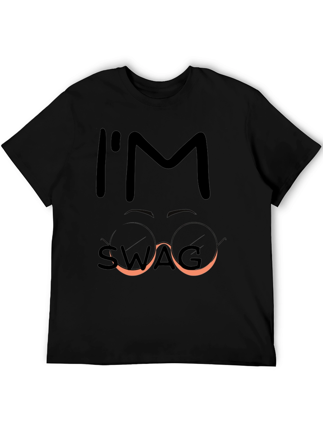 Black I'm Swag Funny Graphic Tee - Black view 5