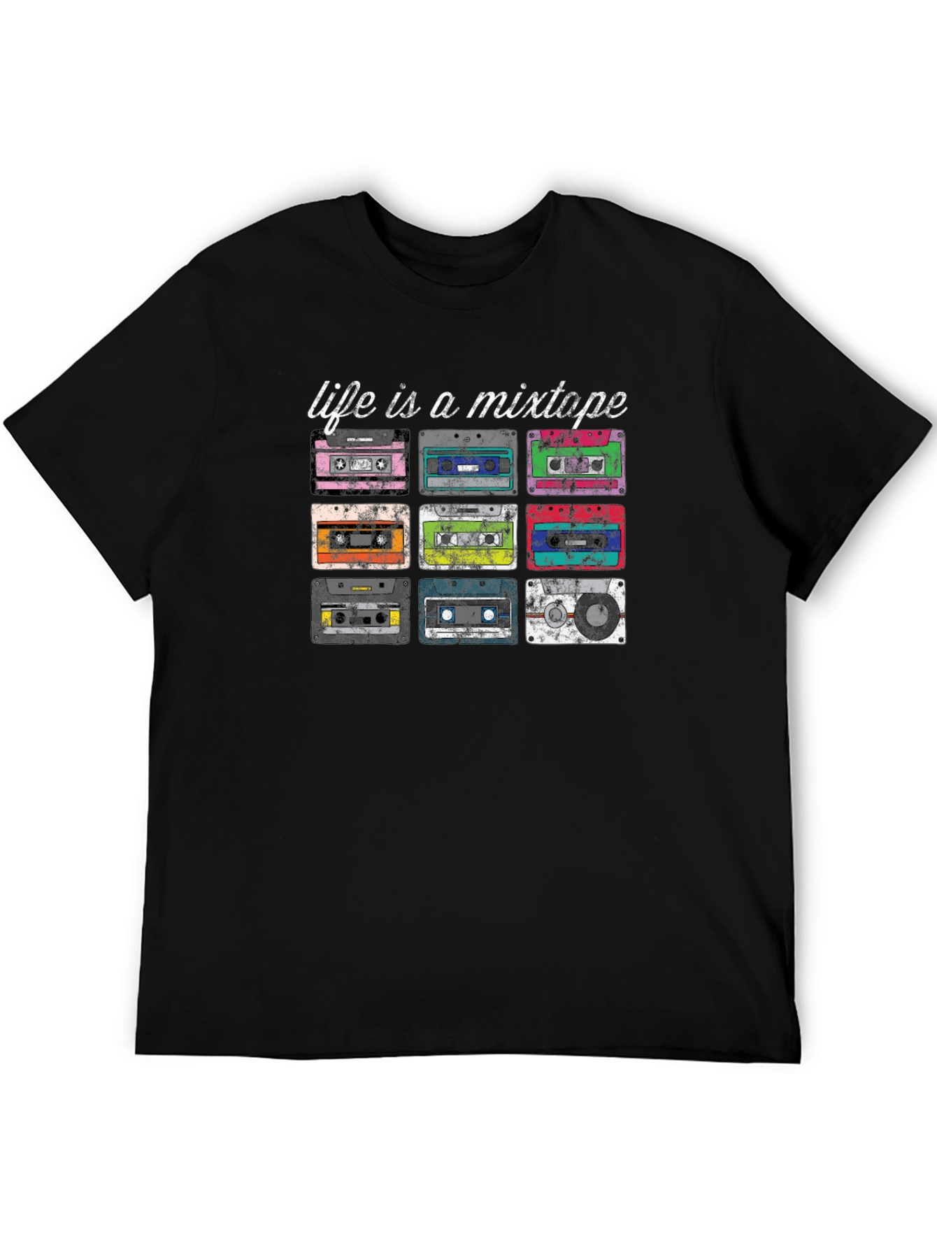 Black Life is a Mixtape Graphic T-Shirt - Vintage Cassette Design view 5