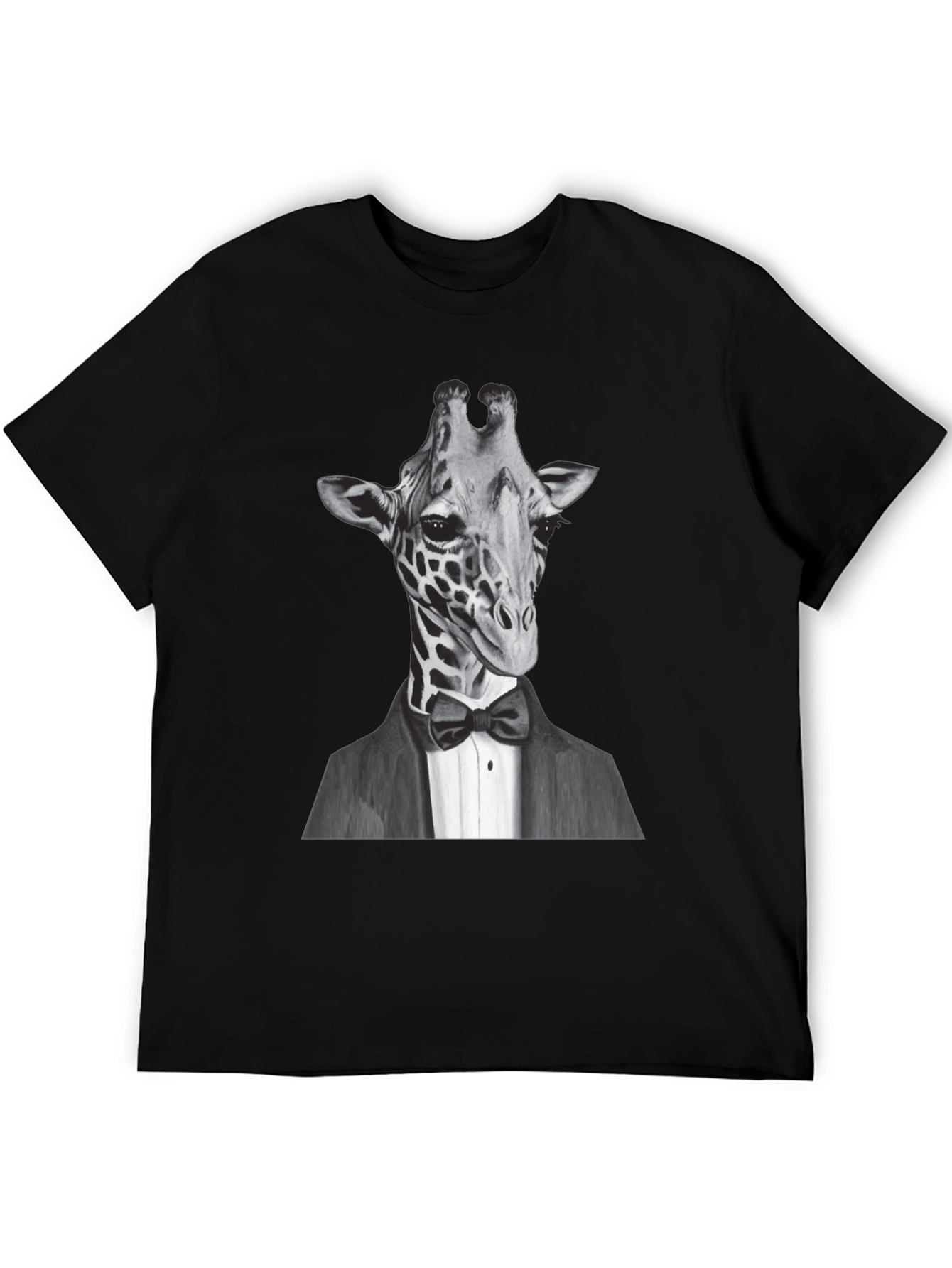 Black Giraffe Tuxedo T-Shirt - Animal Lover Tee view 5