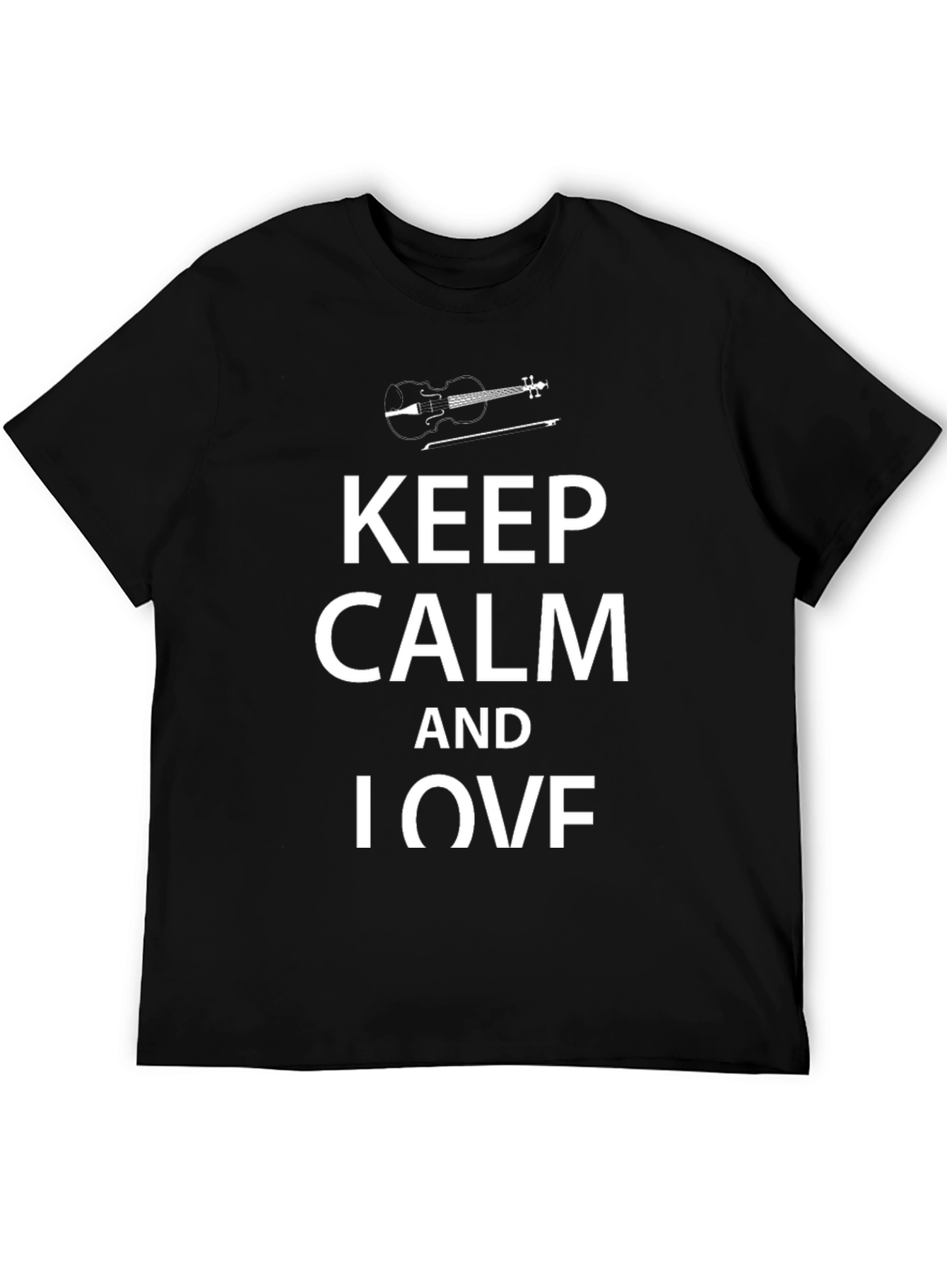 Black Keep Calm and I Violin T-Shirt - Black view 5