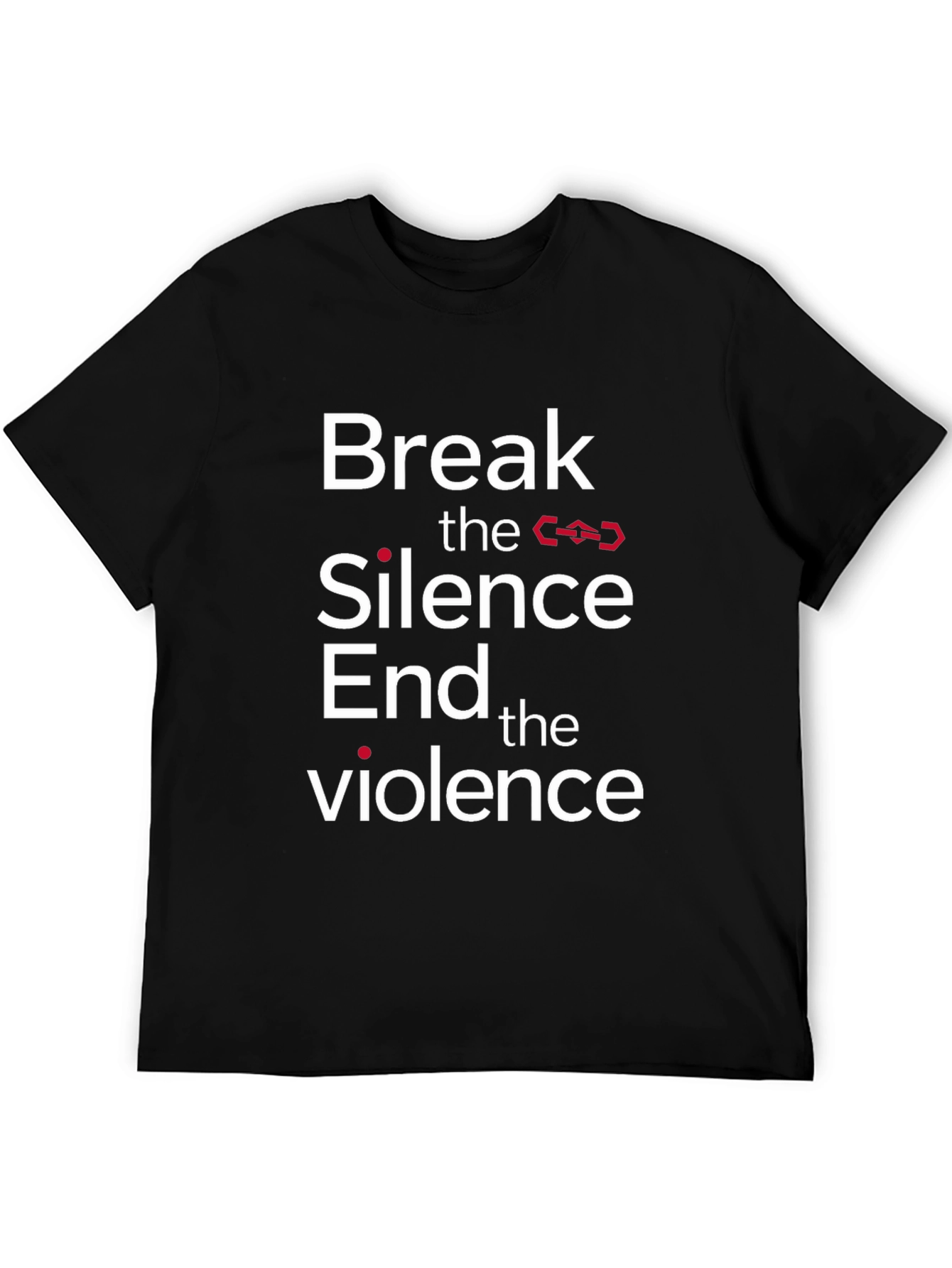 Black Break the Silence End the Violence Black T-Shirt view 5