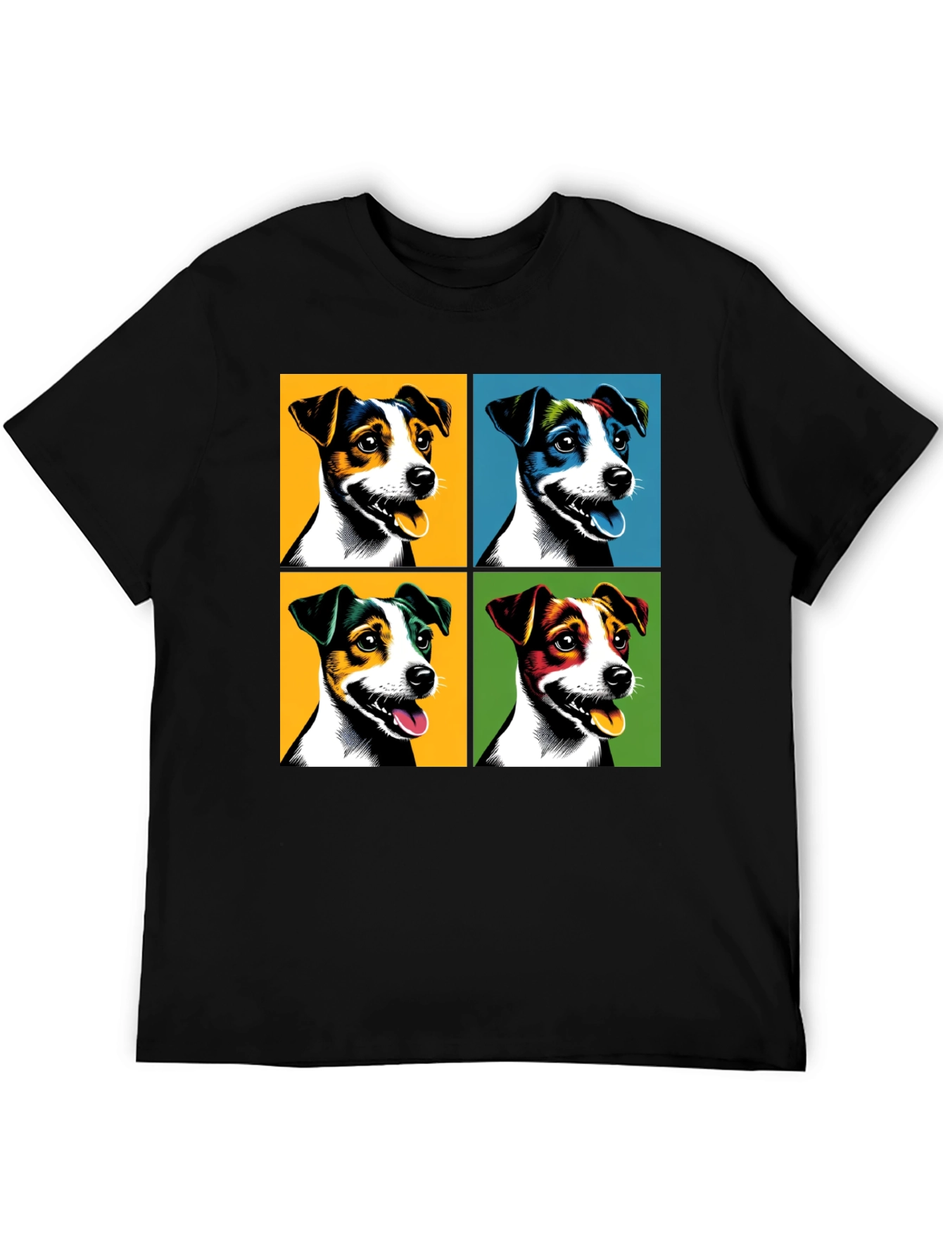 Black Pop Art Dog Portrait Tee - Unique Graphic T-Shirt view 5