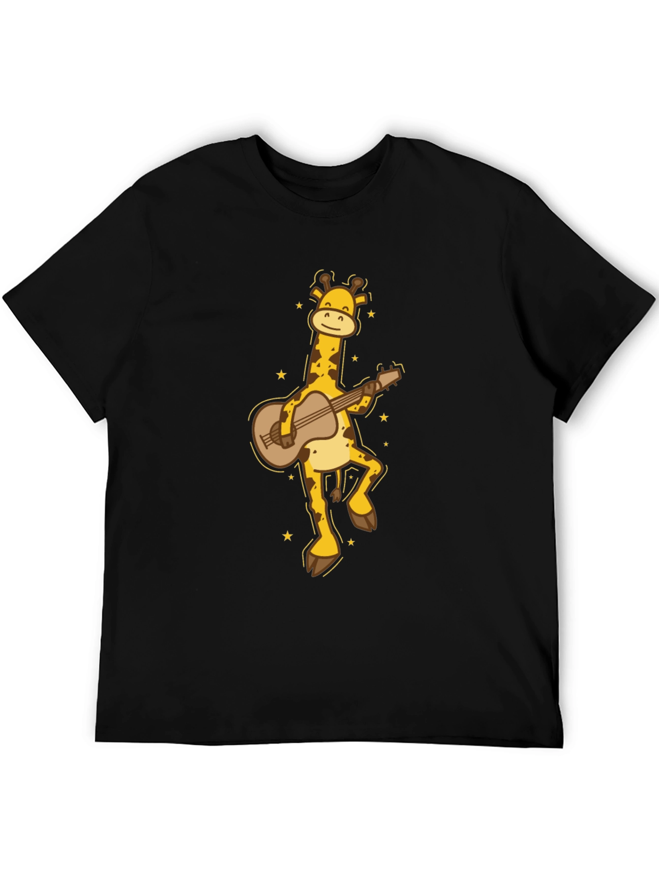 Black Guitar Giraffe Graphic Tee view 5