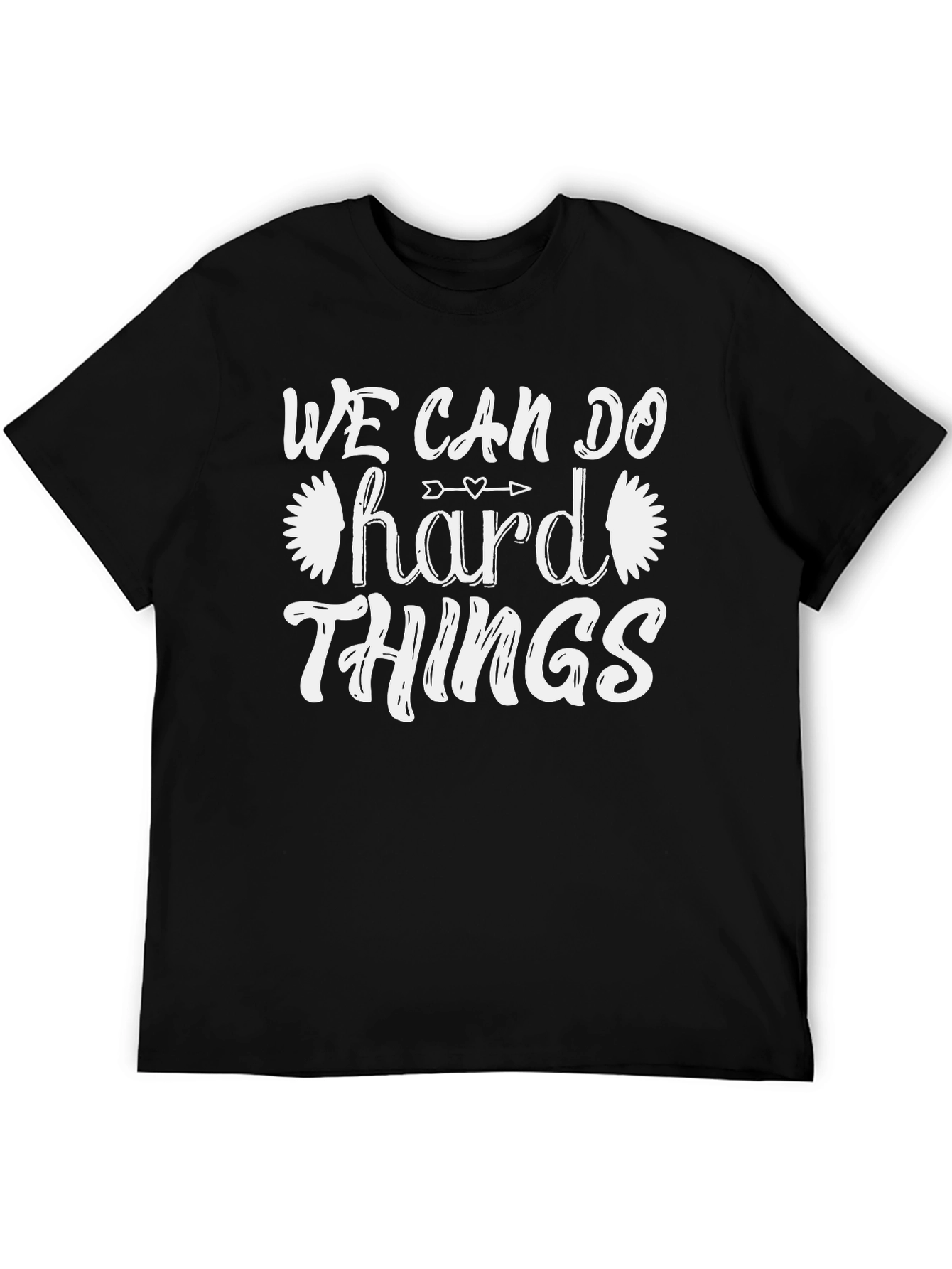 Black We Can Do Hard Things T-Shirt - Motivational Tee view 5