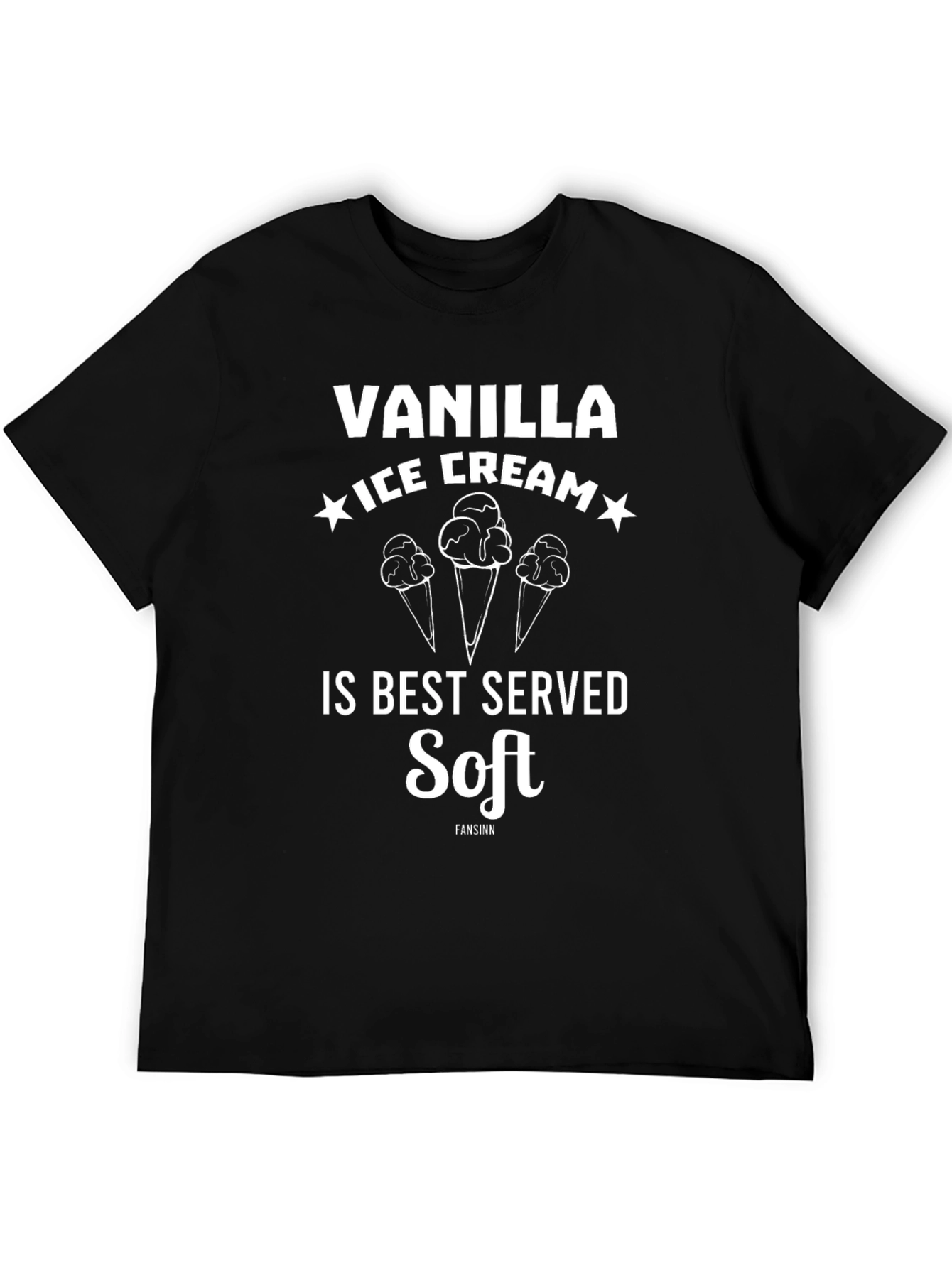 Black Vanilla Ice Cream Soft Serve T-Shirt view 5