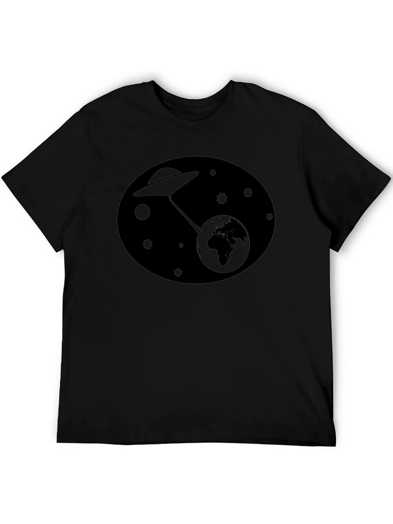 Black UFO Abduction Graphic Black T-Shirt view 5