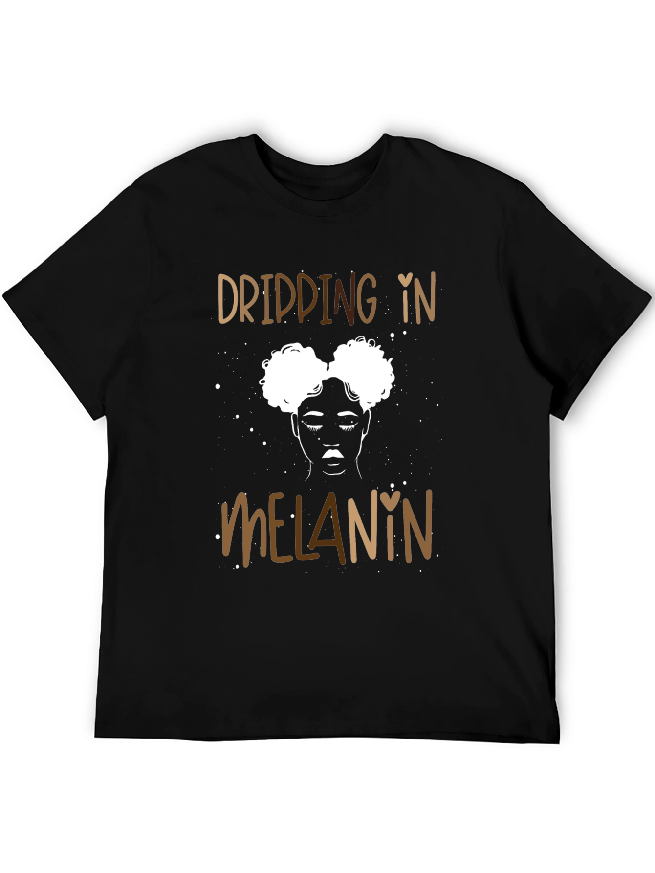 Black Dripping in Melanin Black Graphic Tee view 5