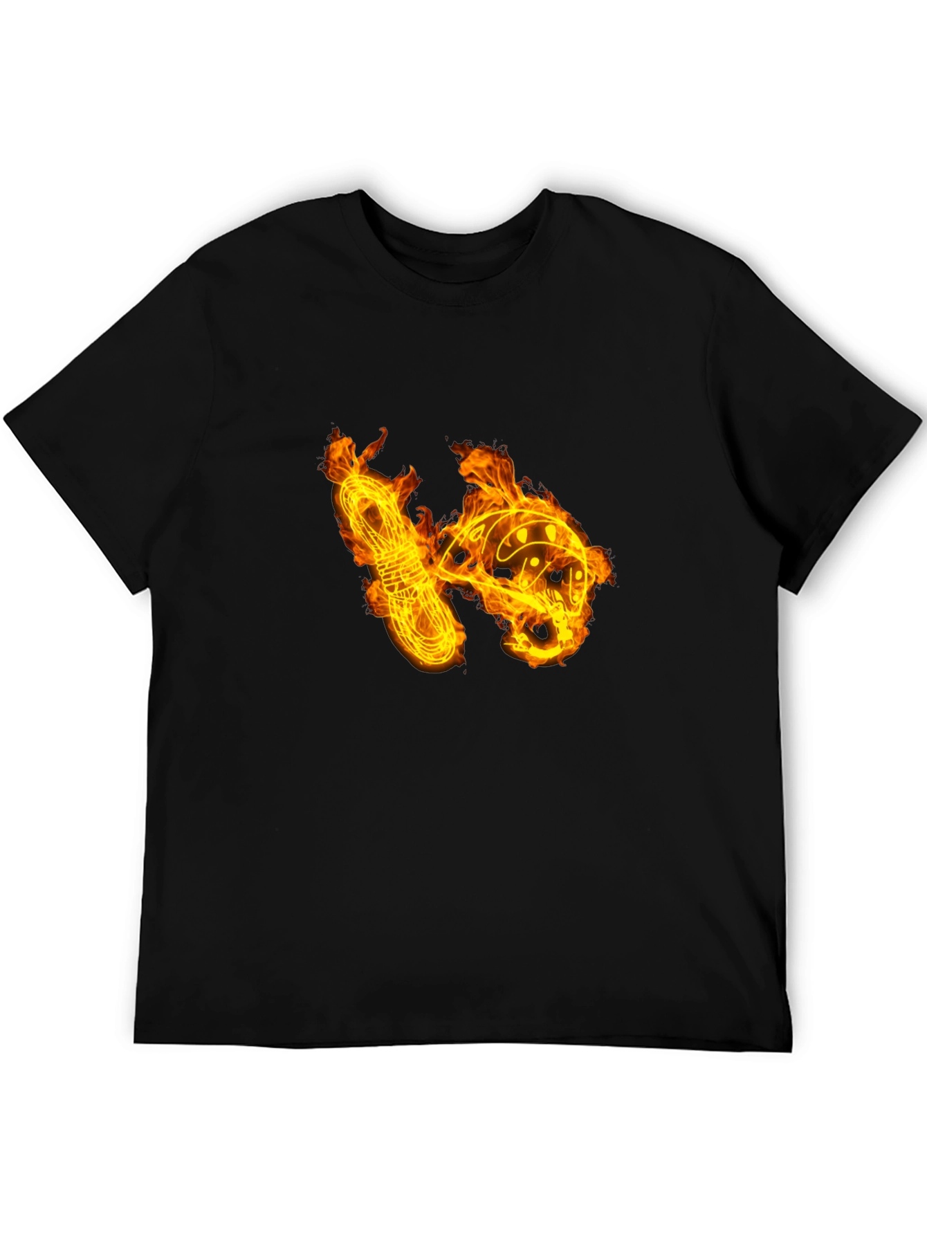 Black Fiery Climbing Gear Graphic Tee - Black Cotton Shirt view 5