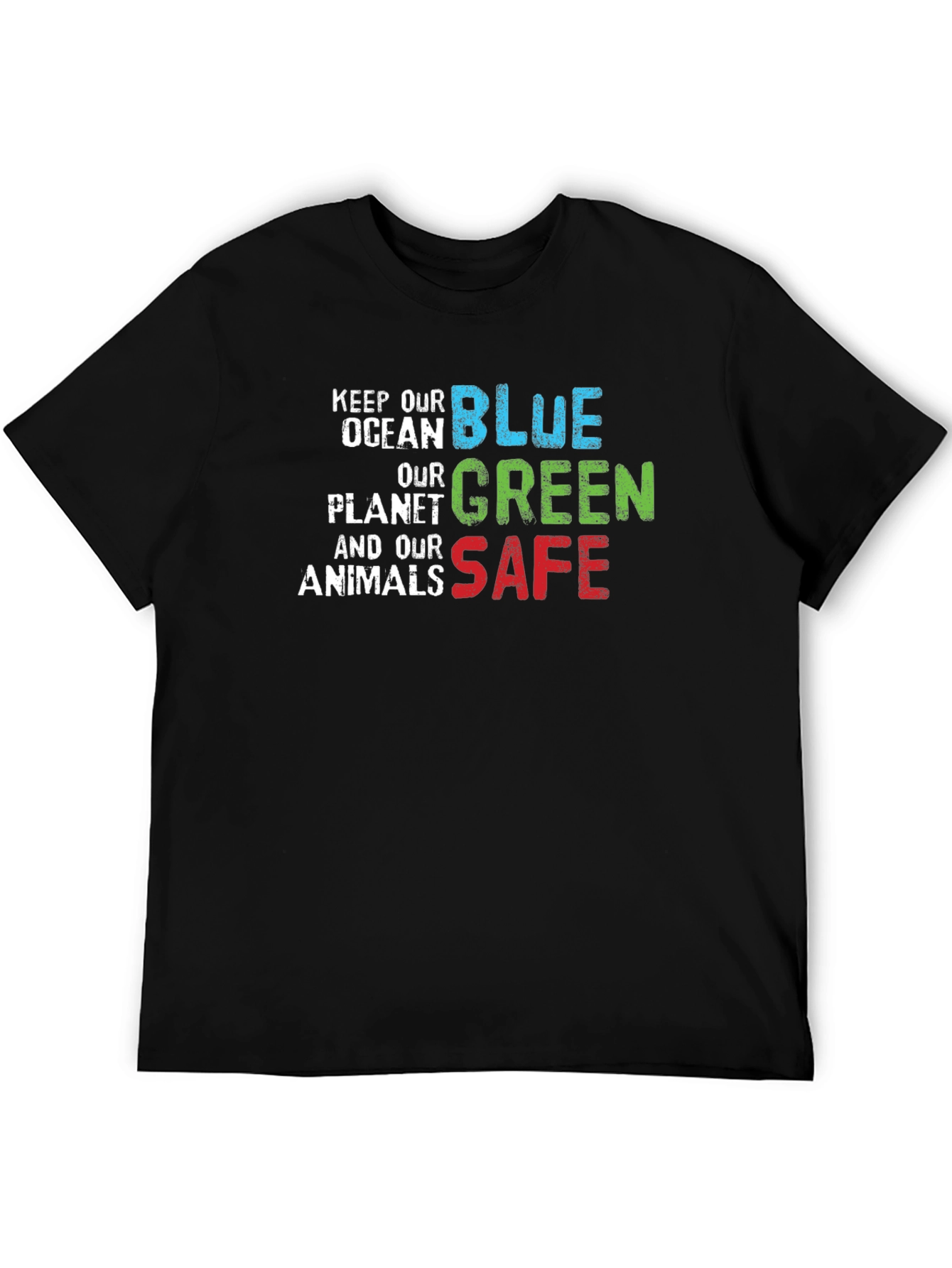 Black Keep Our Planet Safe T-Shirt view 5