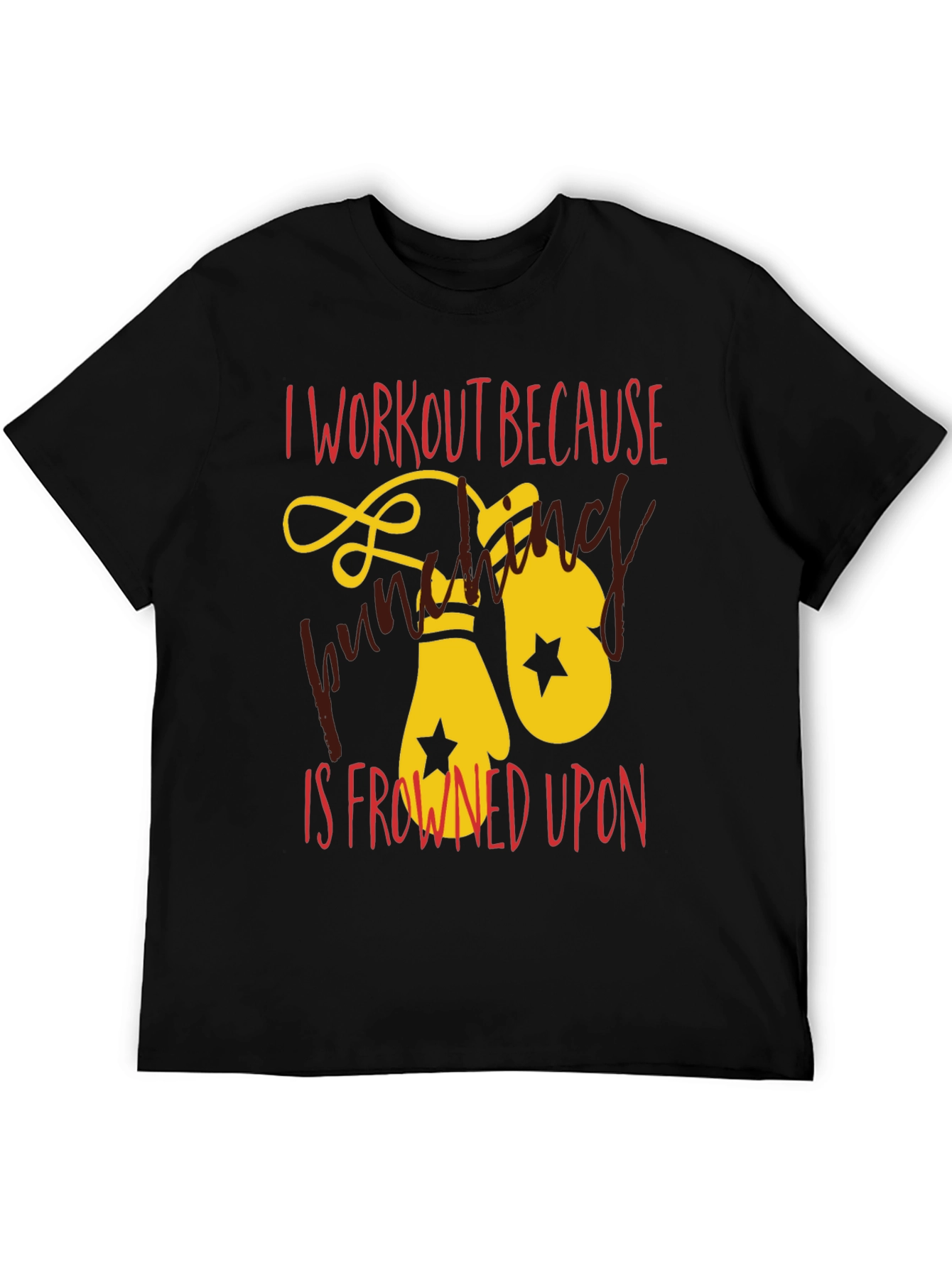 Black Workout Boxing Gloves T-Shirt view 5