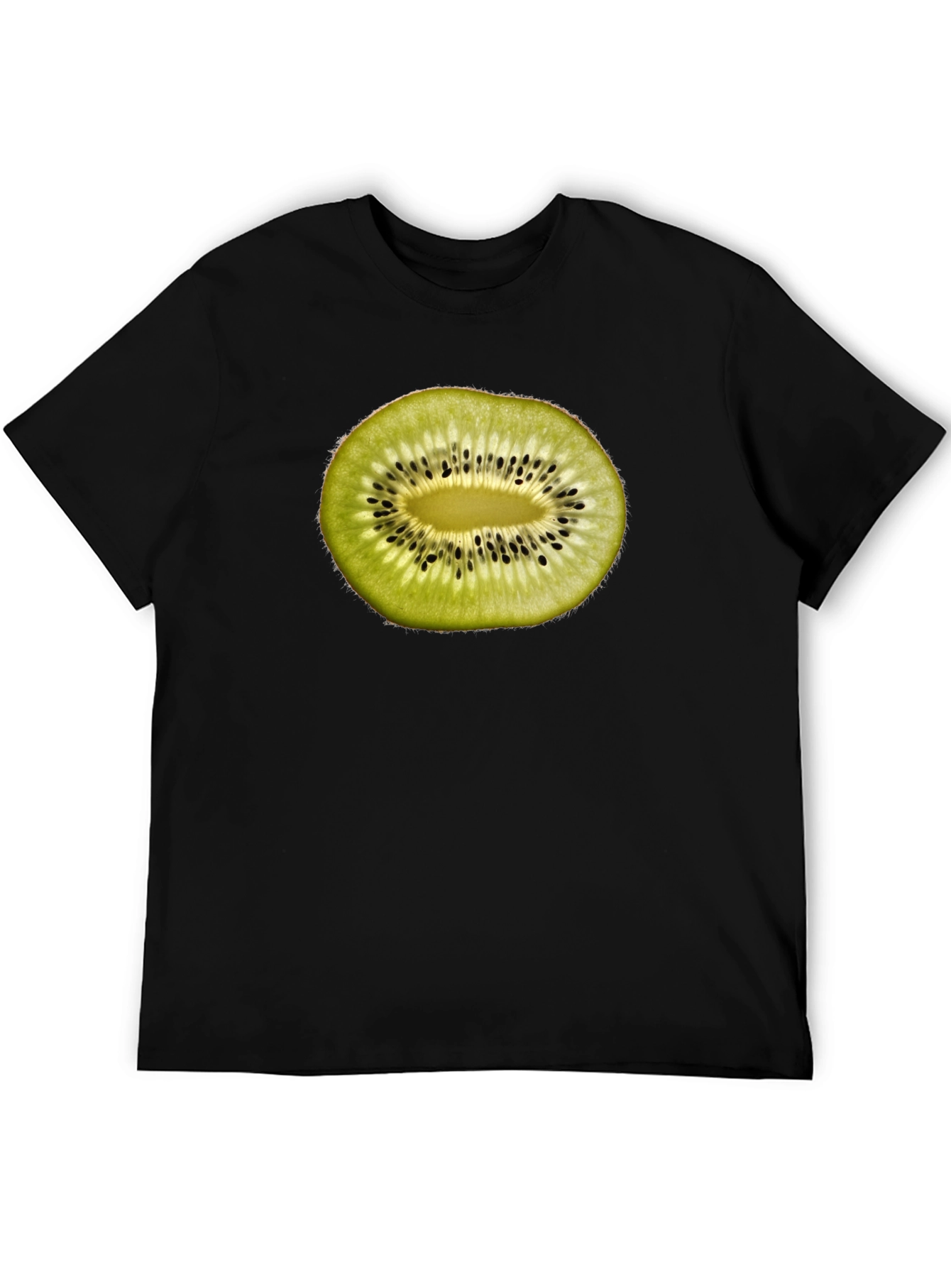 Black Kiwi Fruit Slice Graphic T-Shirt - Black view 5
