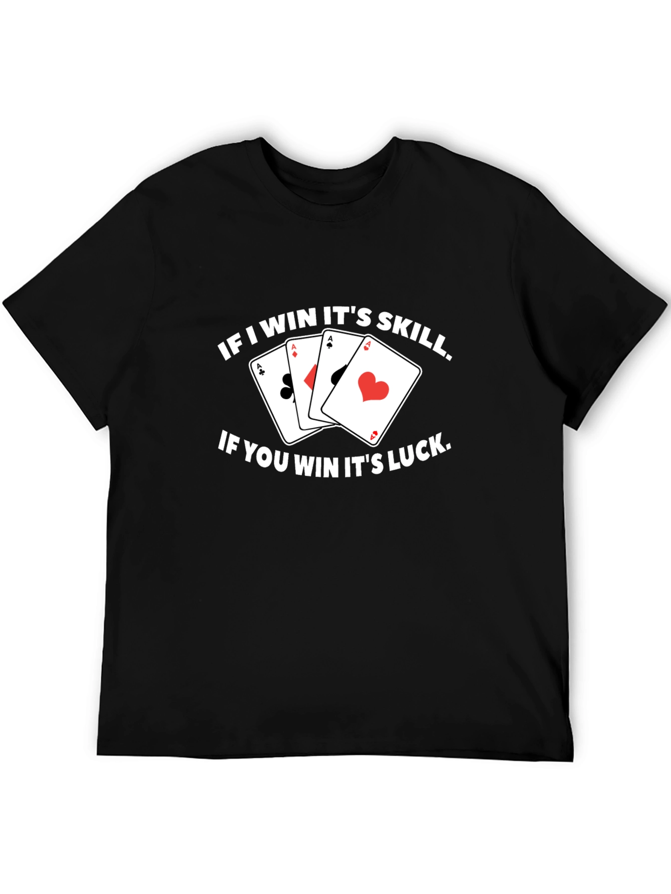 Black Funny Poker T-Shirt - If I Win It's Skill! view 5