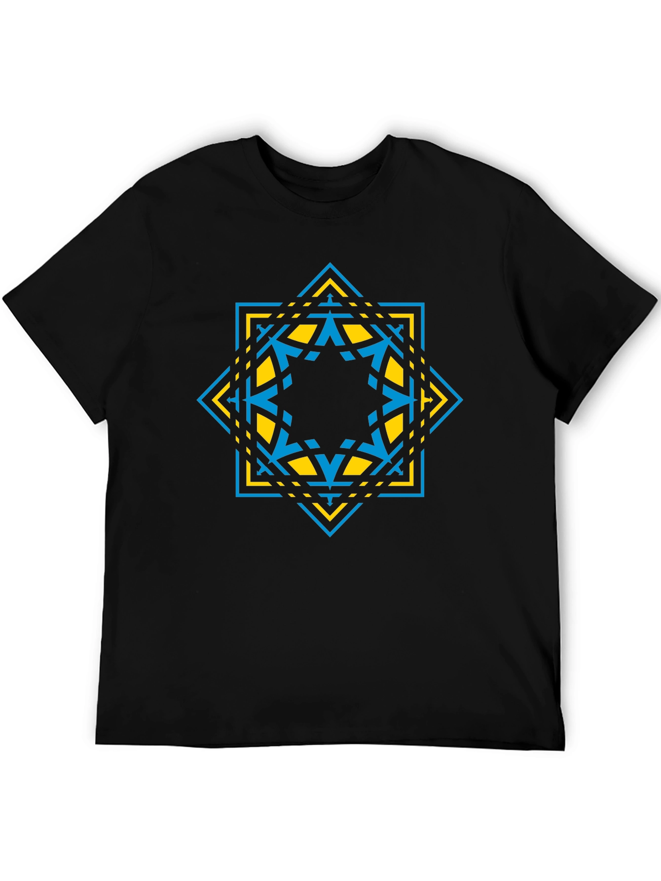 Black Geometric Star Graphic Tee - Modern Design view 5