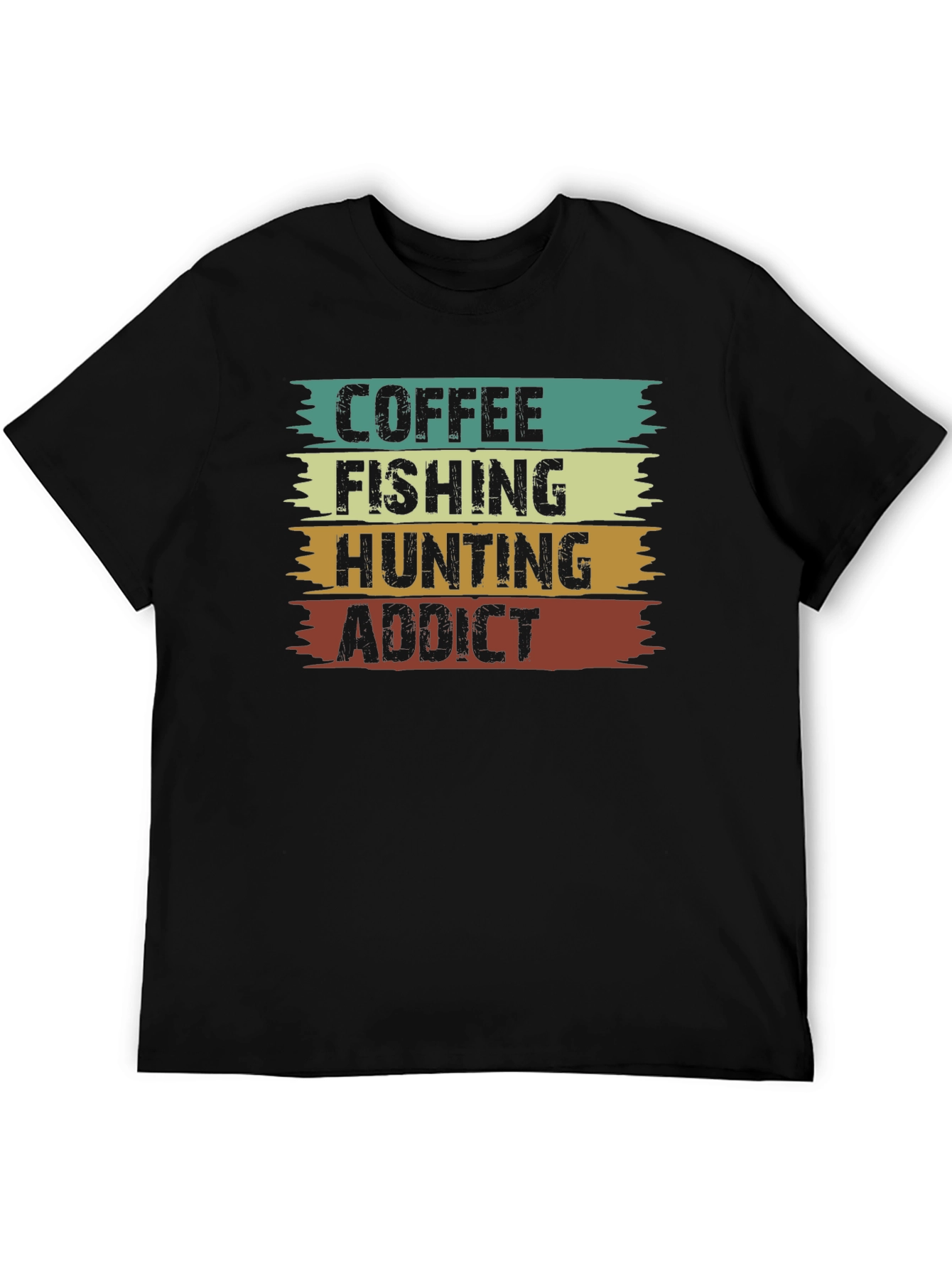Black Coffee Fishing Hunting Addict Tee view 5
