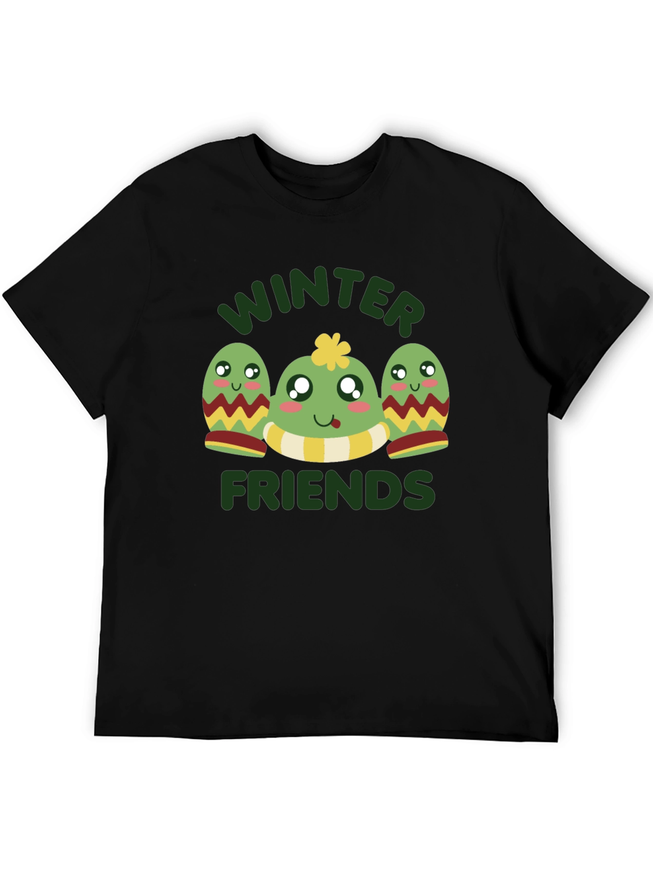 Black Winter Friends Graphic Tee - Black view 5