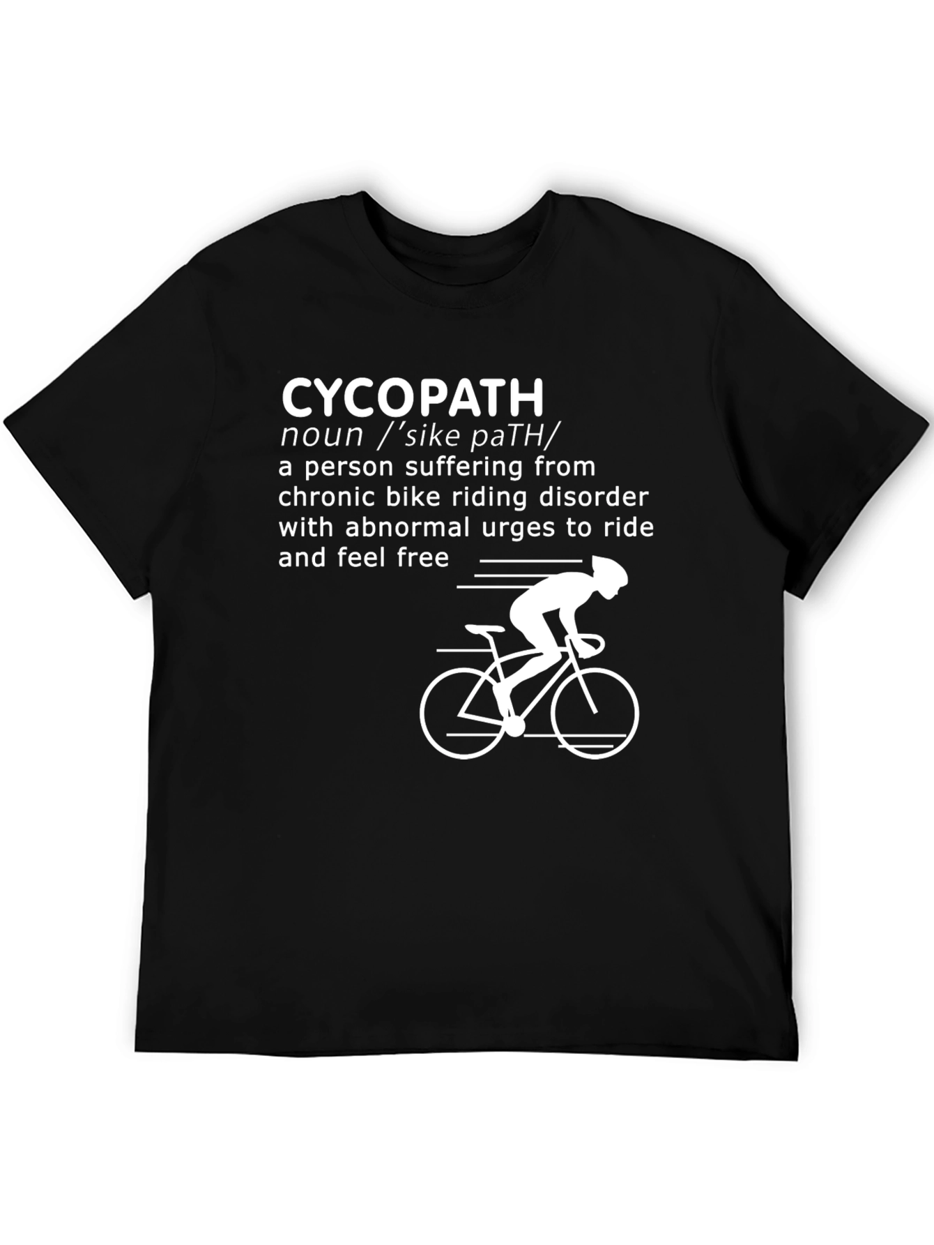 Black CycoPath Cycling T-Shirt - Funny Biker Tee view 5