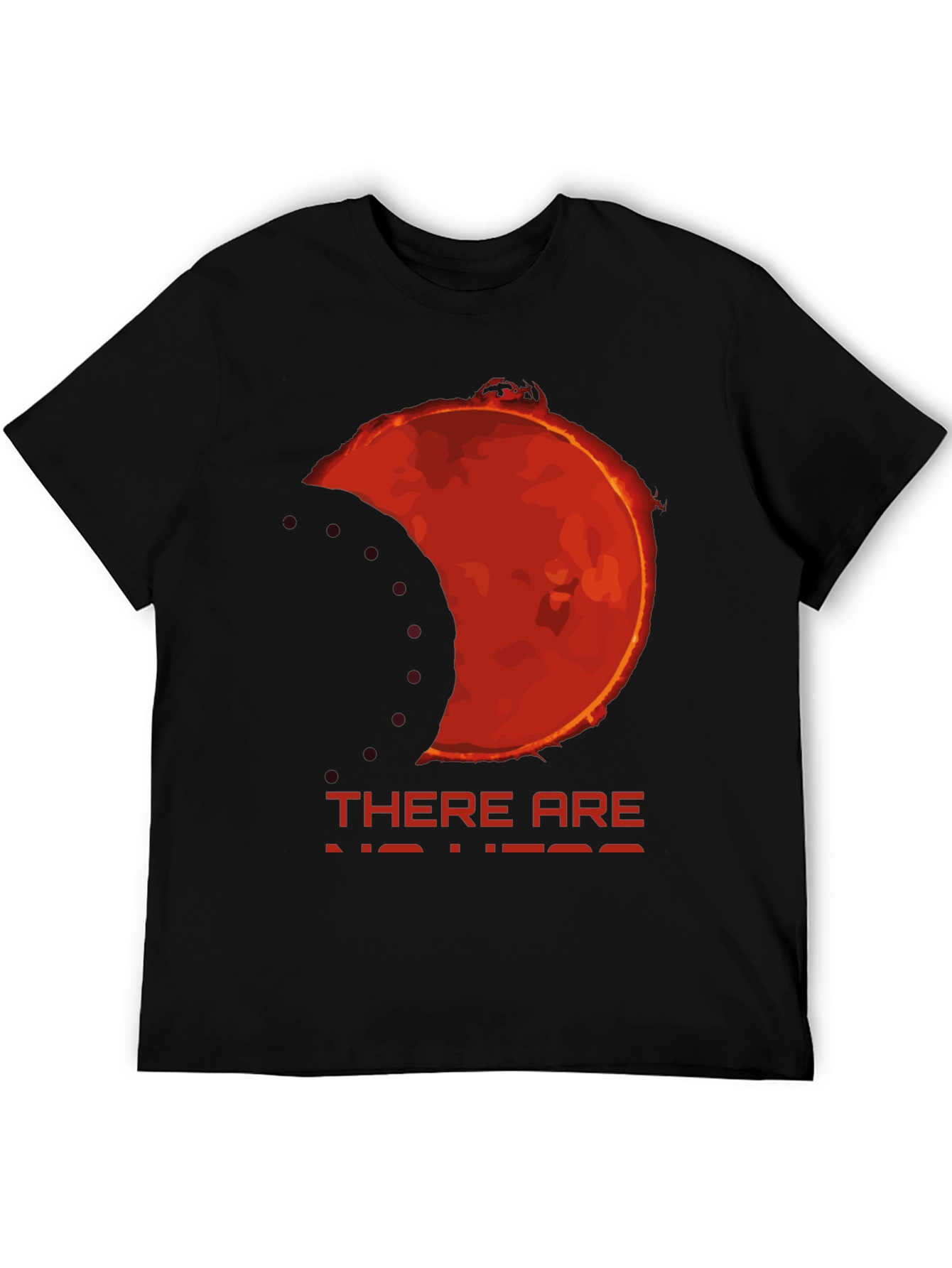 Black Eclipse Graphic Tee - "There Are No Heroes" Black T-Shirt view 5
