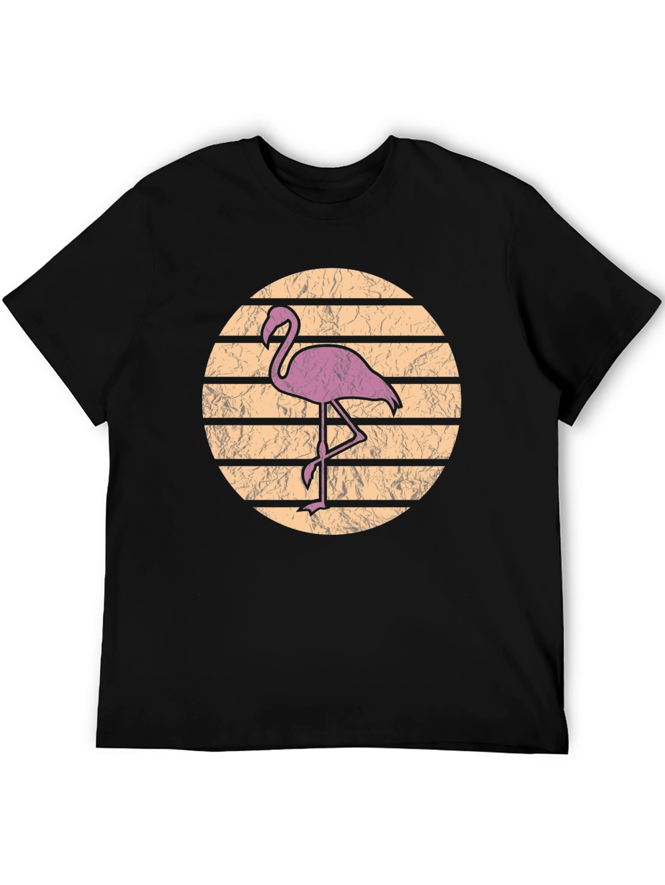 Black Retro Flamingo Graphic Tee view 5