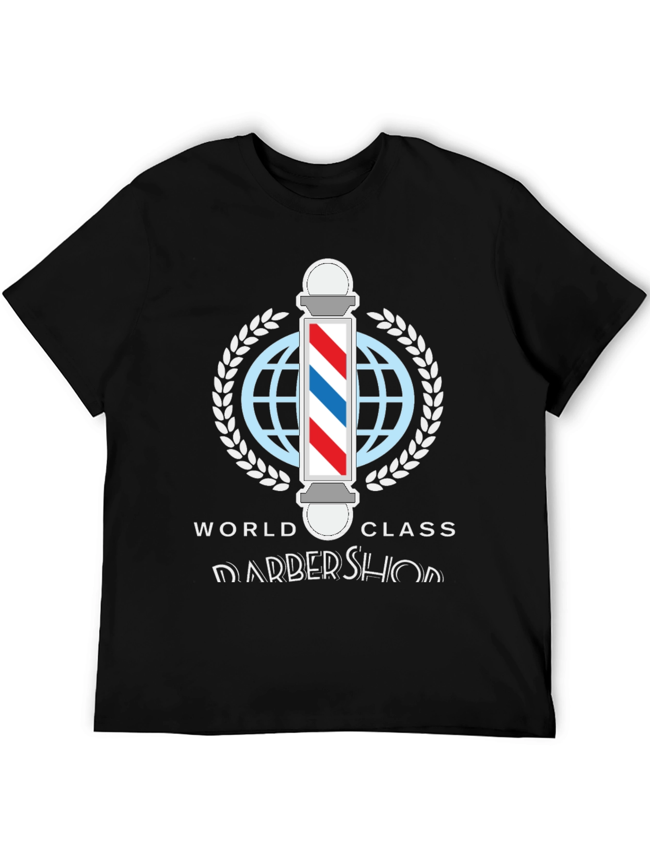 Black World Class Barbershop T-Shirt - Stylish Barber Apparel view 5