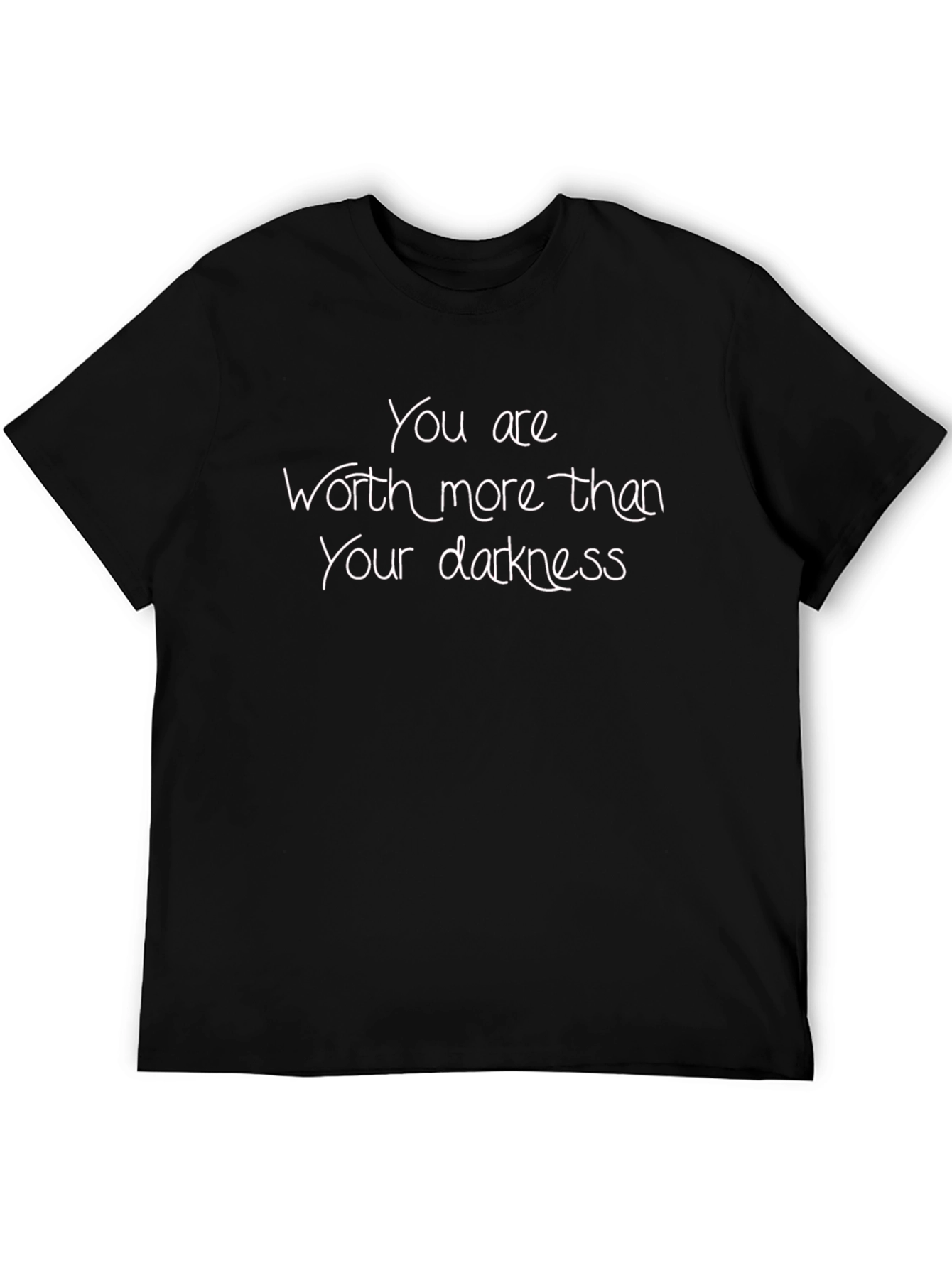 Black Inspirational T-Shirt - You Are Worth More Than Your Darkness view 5