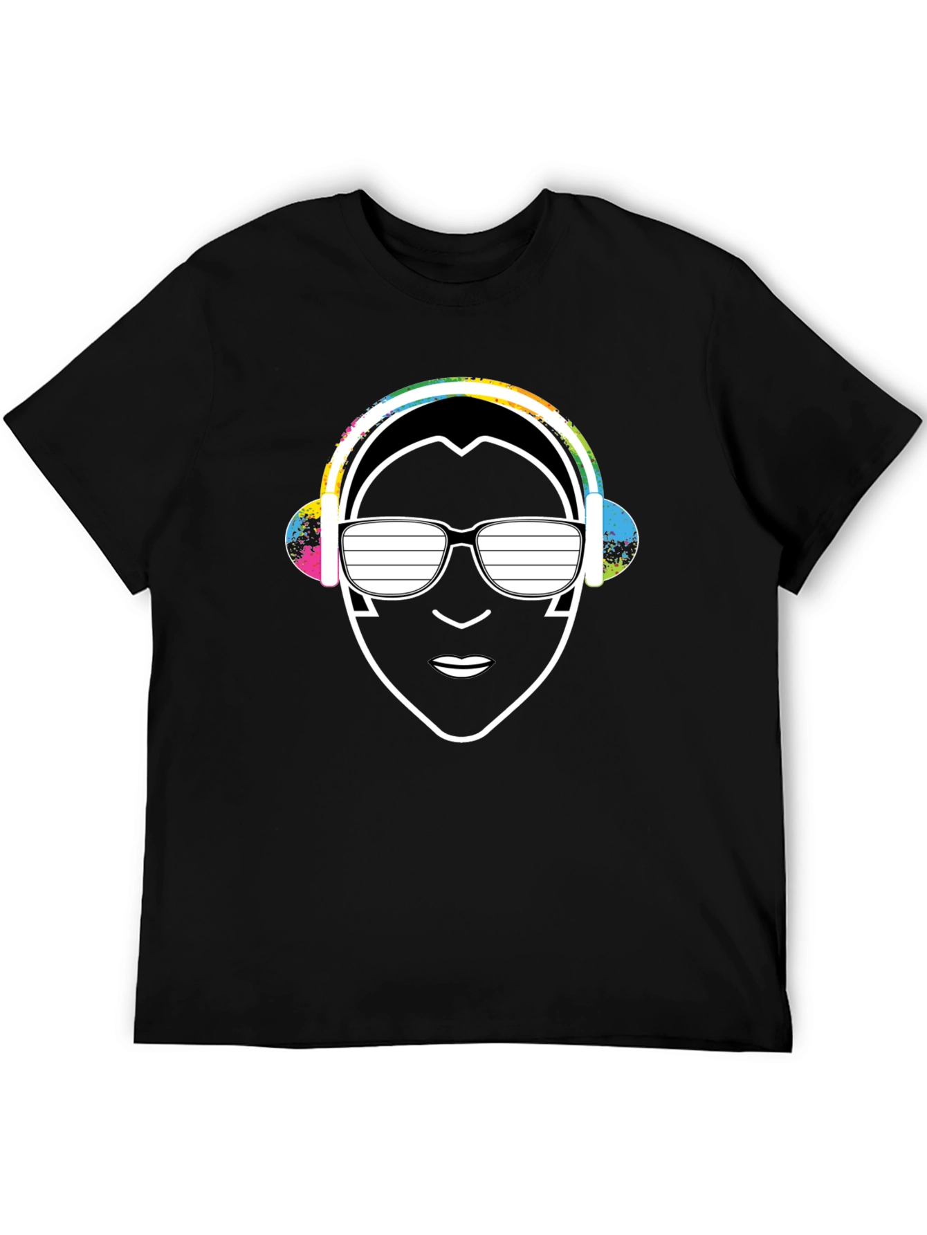 Black Cool DJ Graphic Tee - Black Cotton Blend view 5