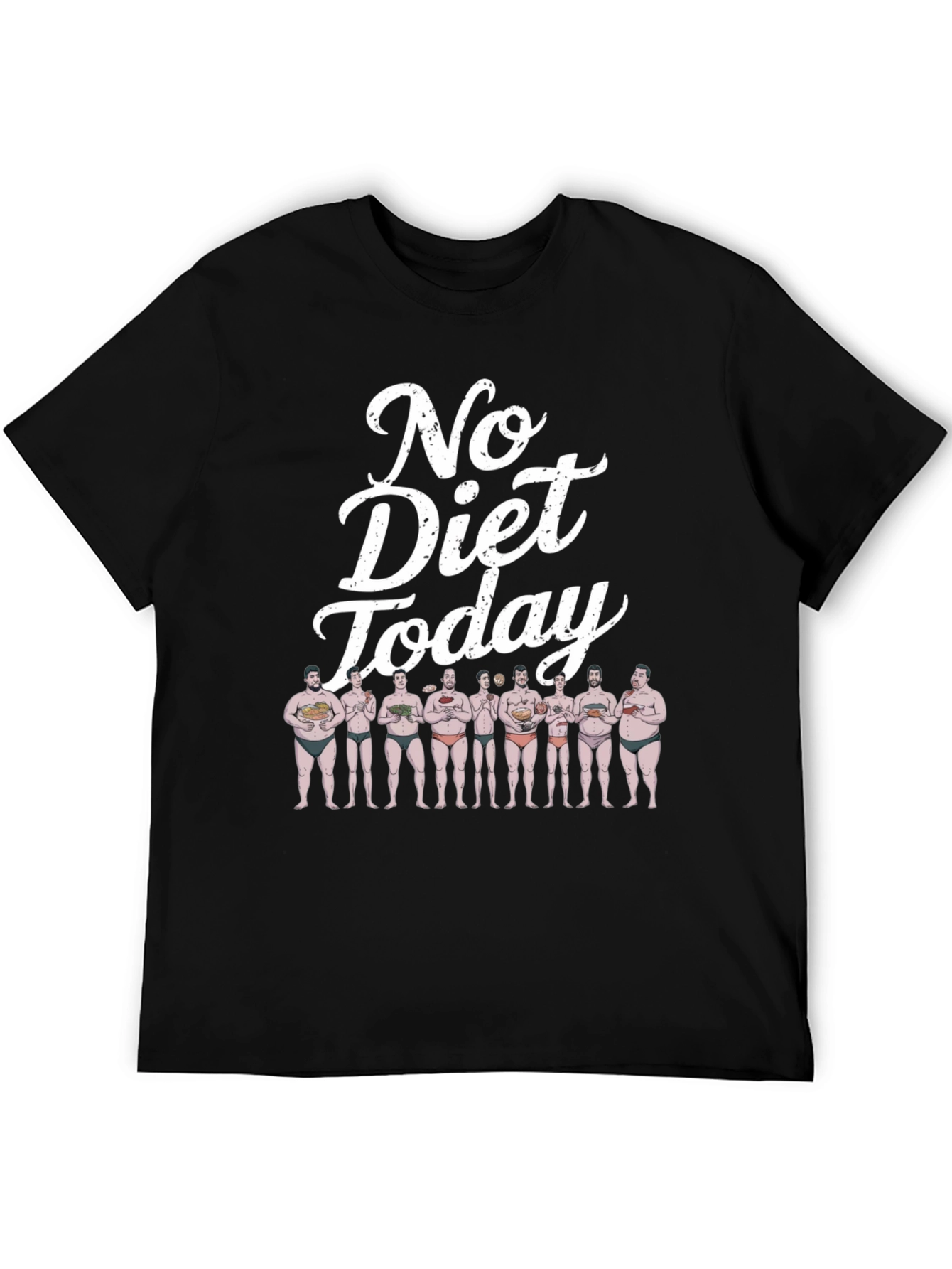 Black No Diet Today Graphic T-Shirt, Funny Tee view 5