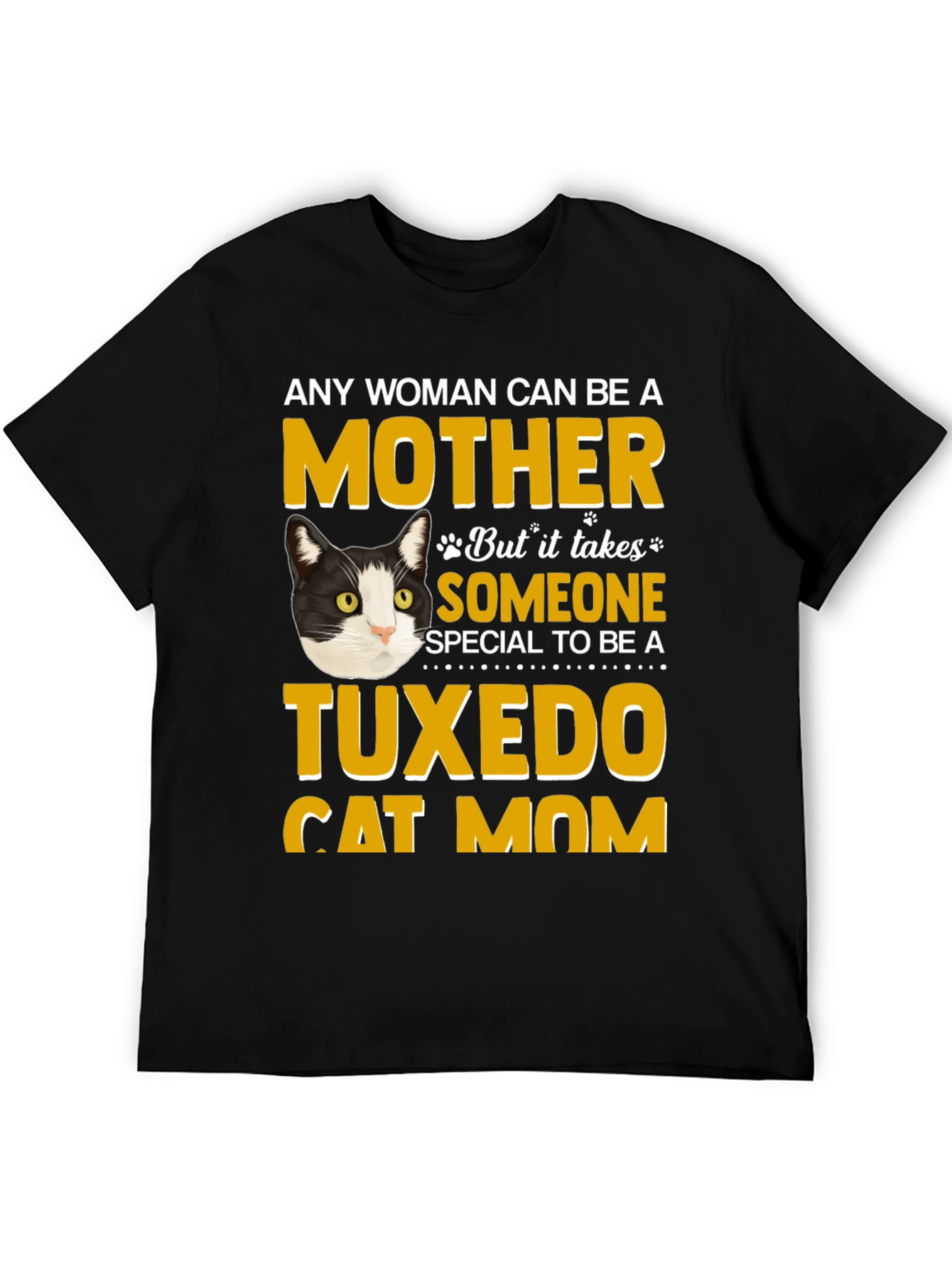 Black Tuxedo Cat Mom T-Shirt - Novelty Apparel view 5
