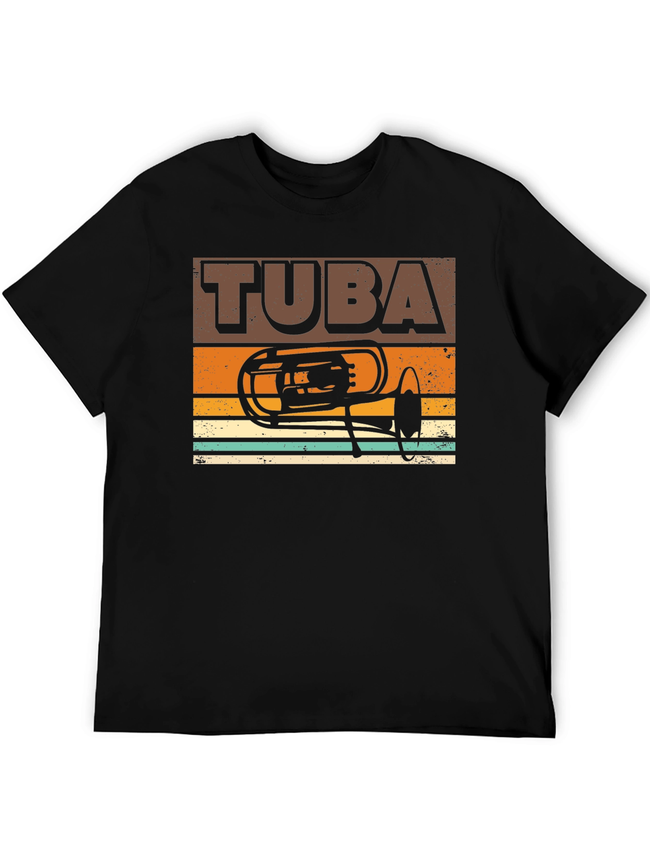 Black Retro Tuba Graphic Tee - Musician's Gift view 5