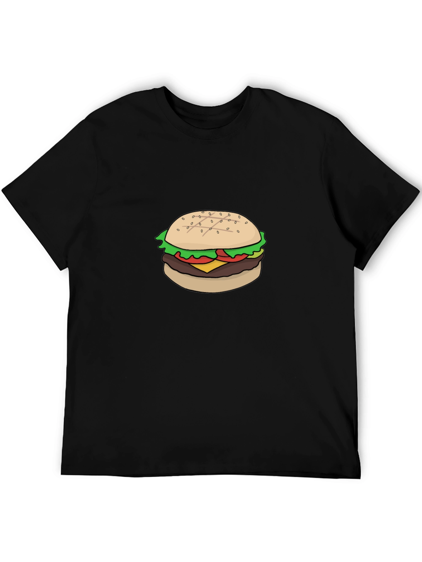 Black Burger Graphic Tee - Casual Black T-Shirt view 5