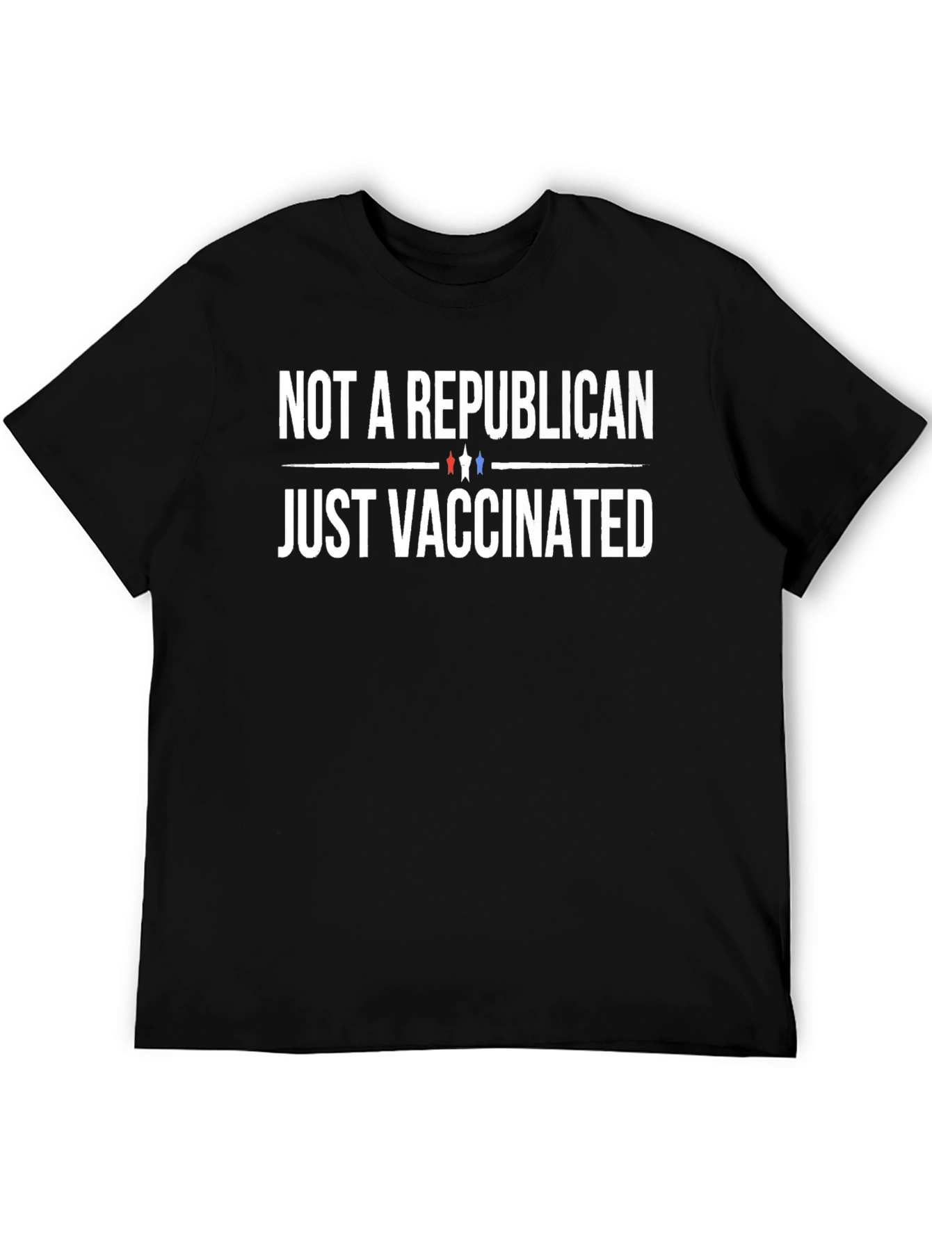 Black Not a Republican Just Vaccinated T-Shirt view 5
