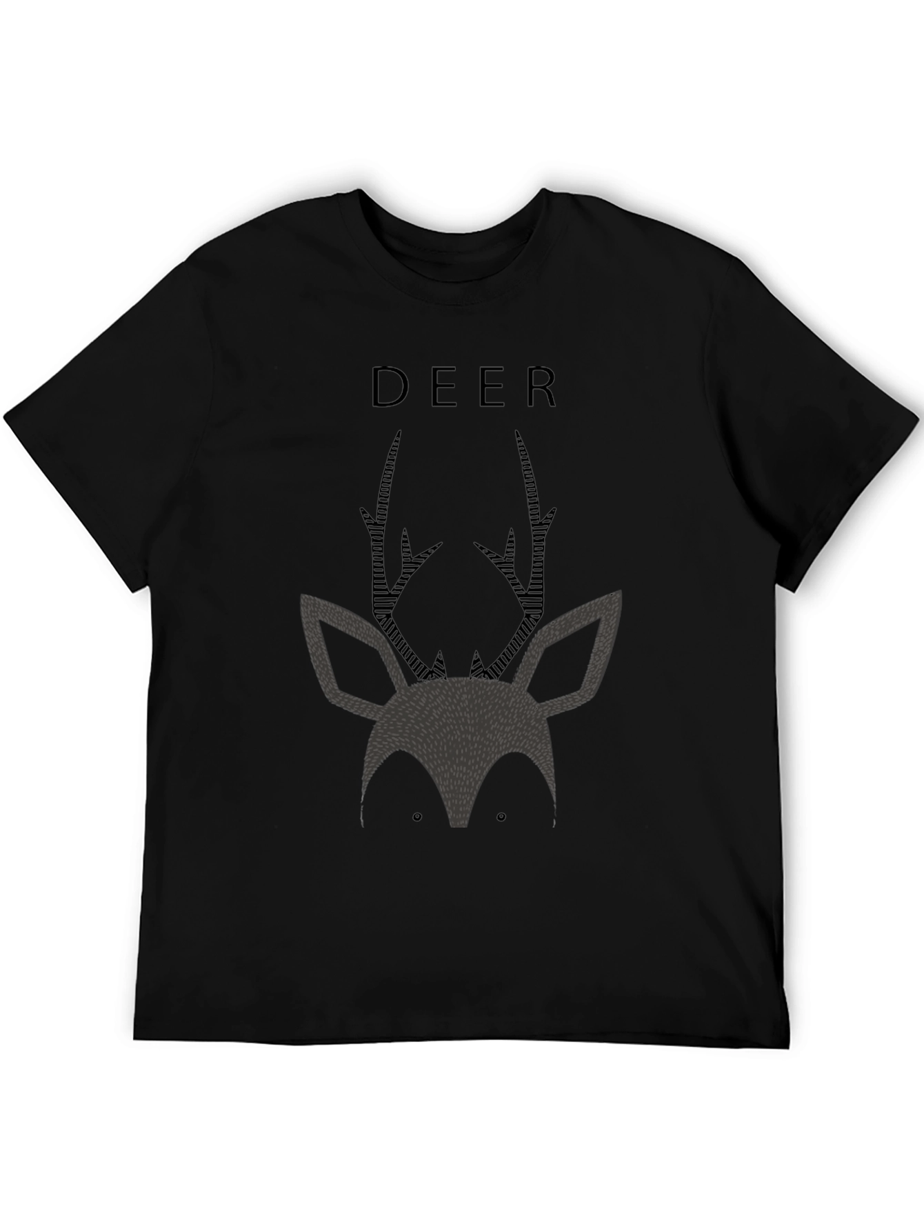 Black Deer Graphic Black T-Shirt - Modern Minimalist Design view 5