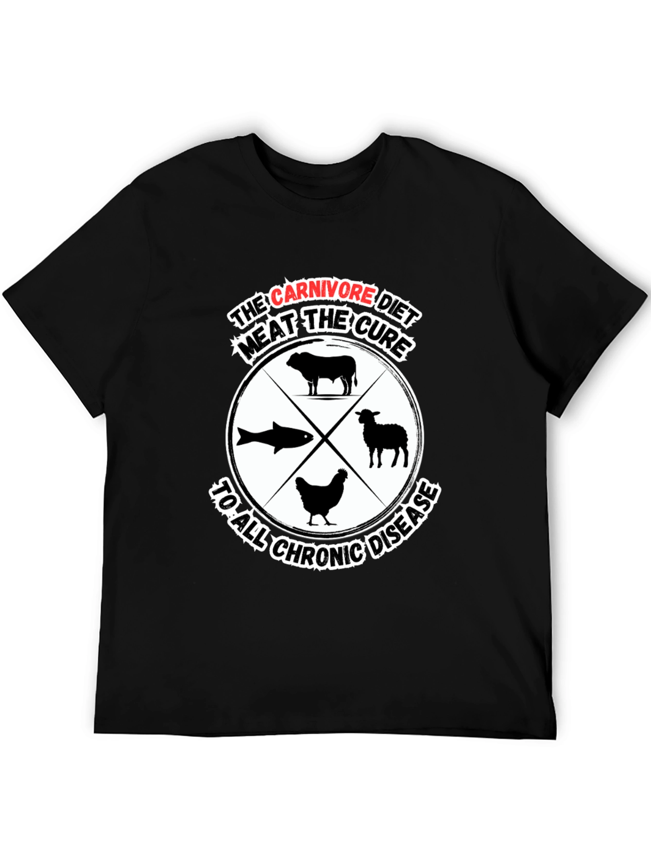 Carnivore Diet Cure Black Graphic T-Shirt - 5
