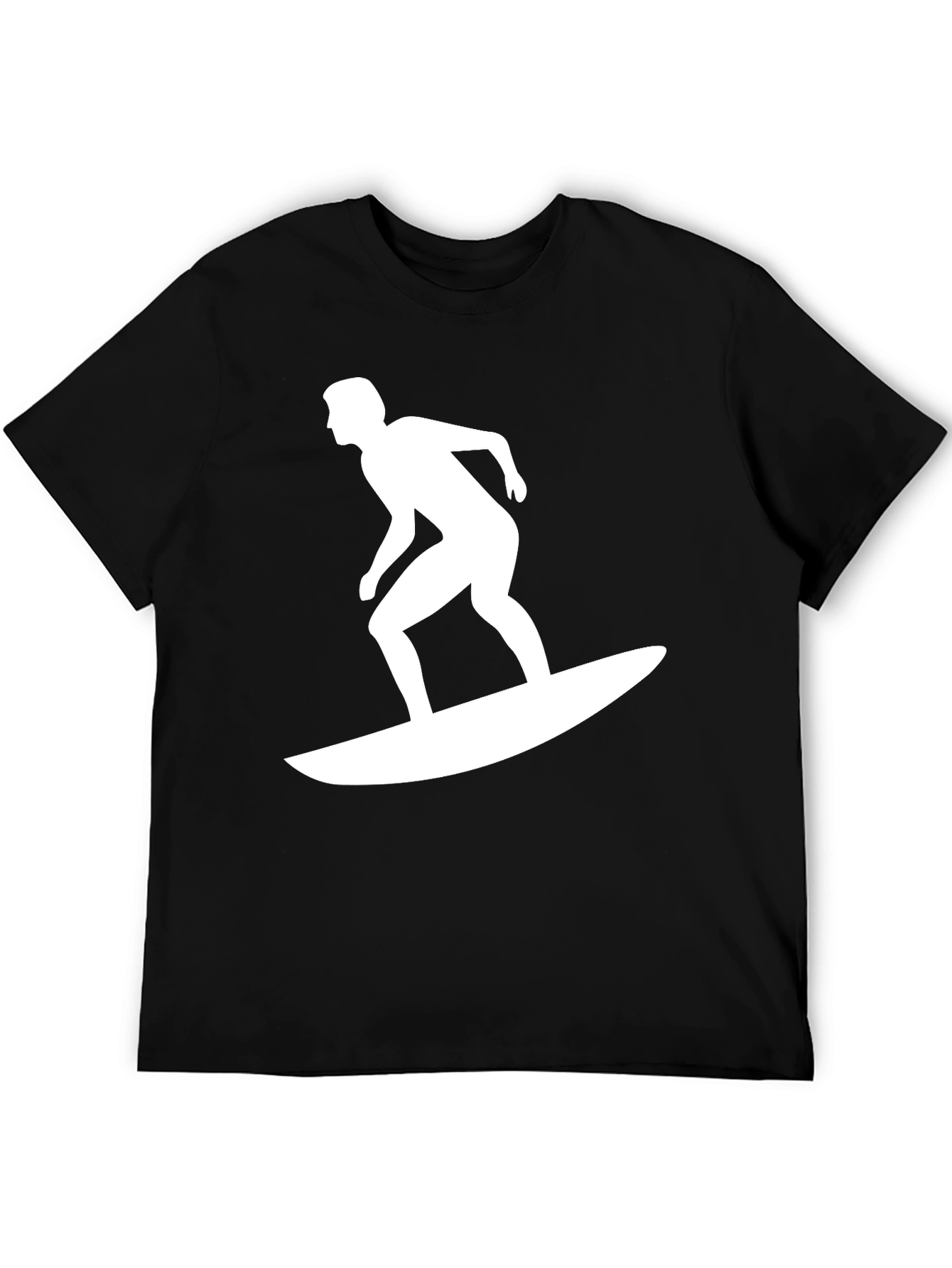 Black Black T-Shirt with Surfer Graphic view 5