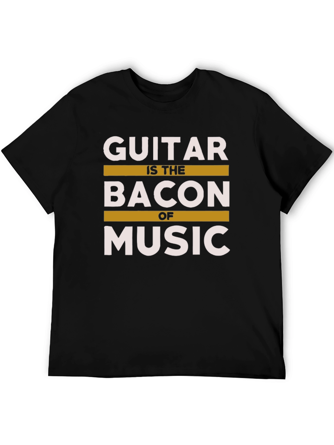 Black Guitar is the Bacon of Music T-Shirt view 5