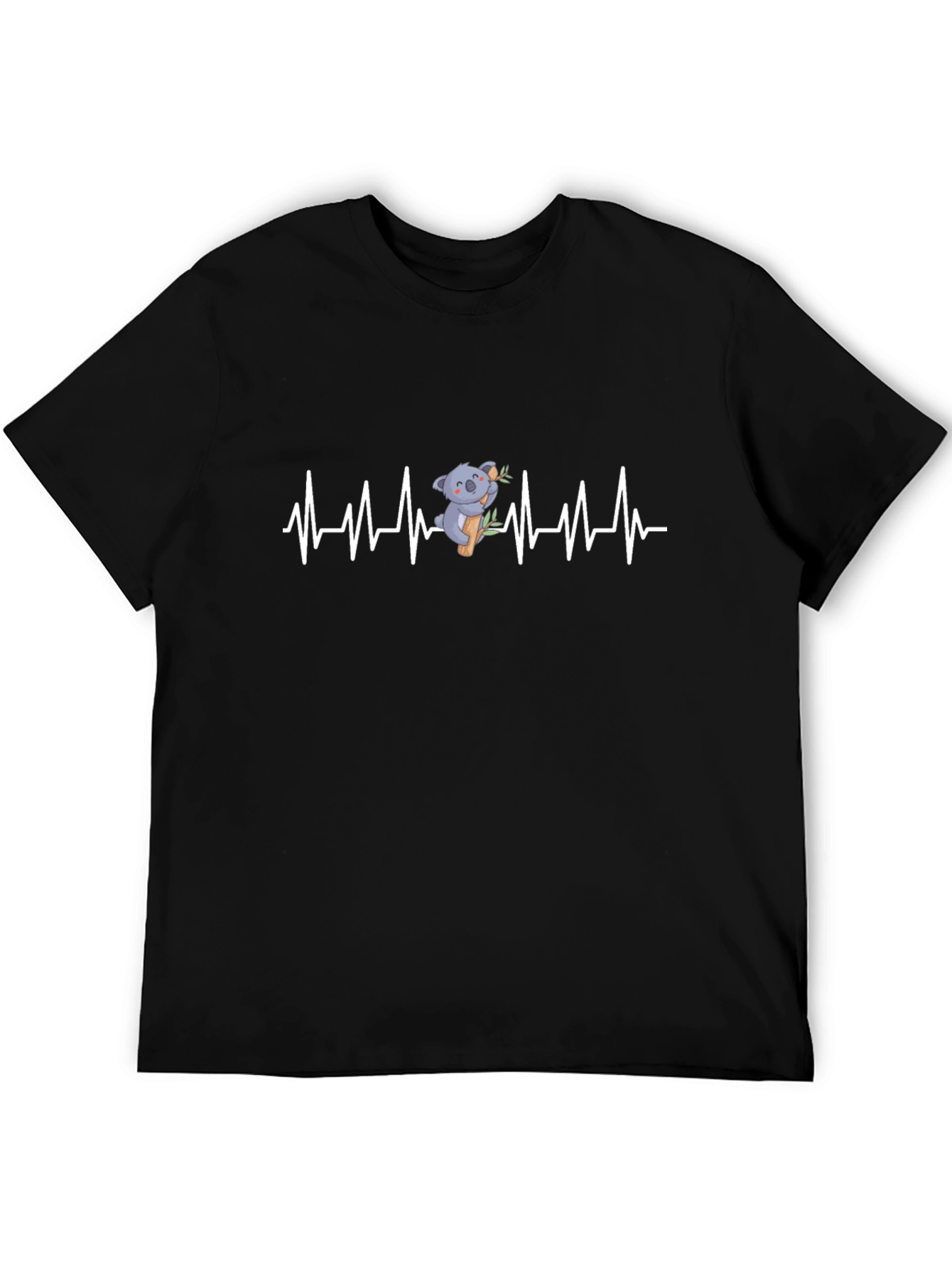 Black Koala Heartbeat T-Shirt - Cute Animal Lover Tee view 5