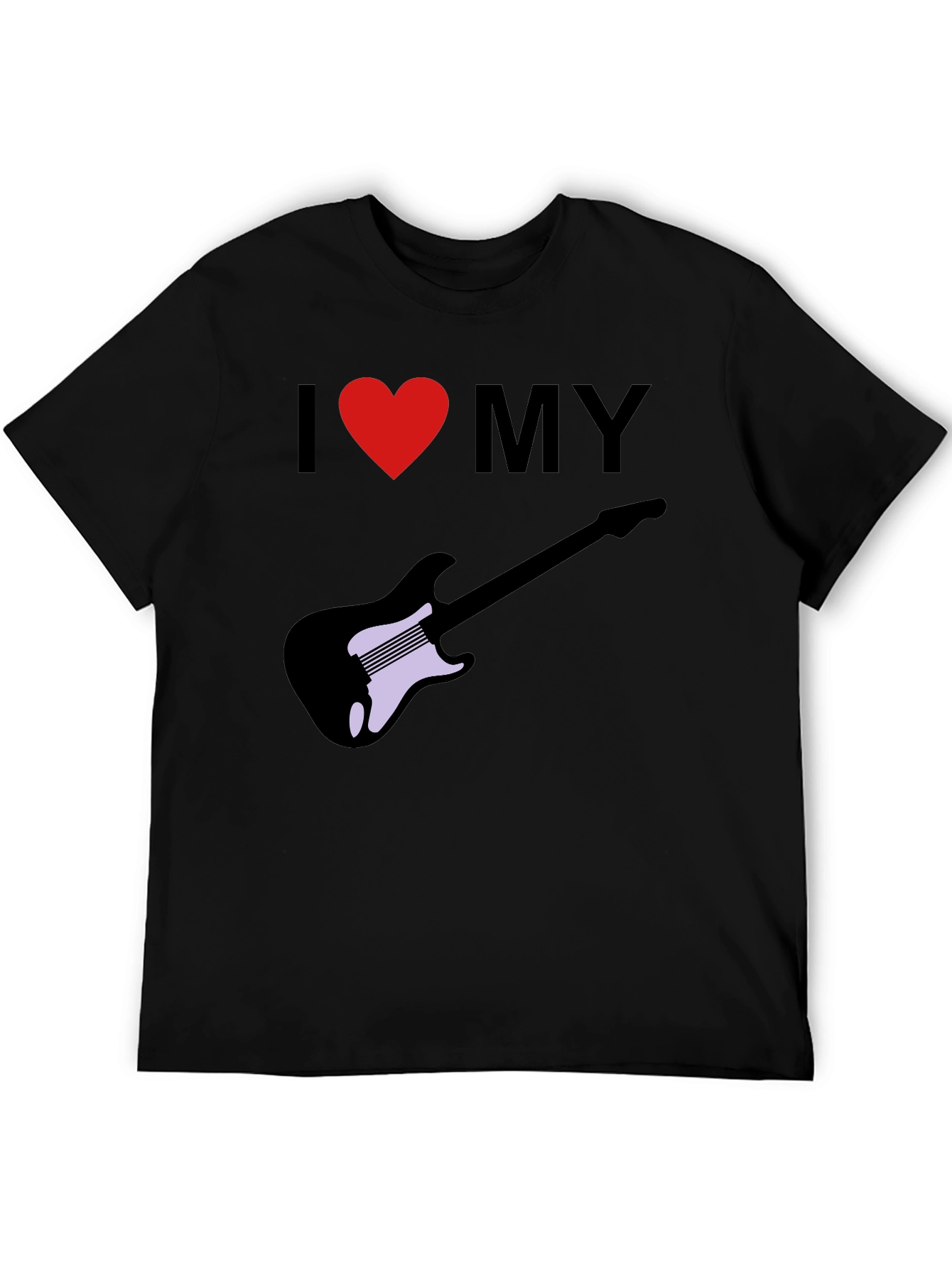 Black I Love My Guitar Graphic Tee view 5