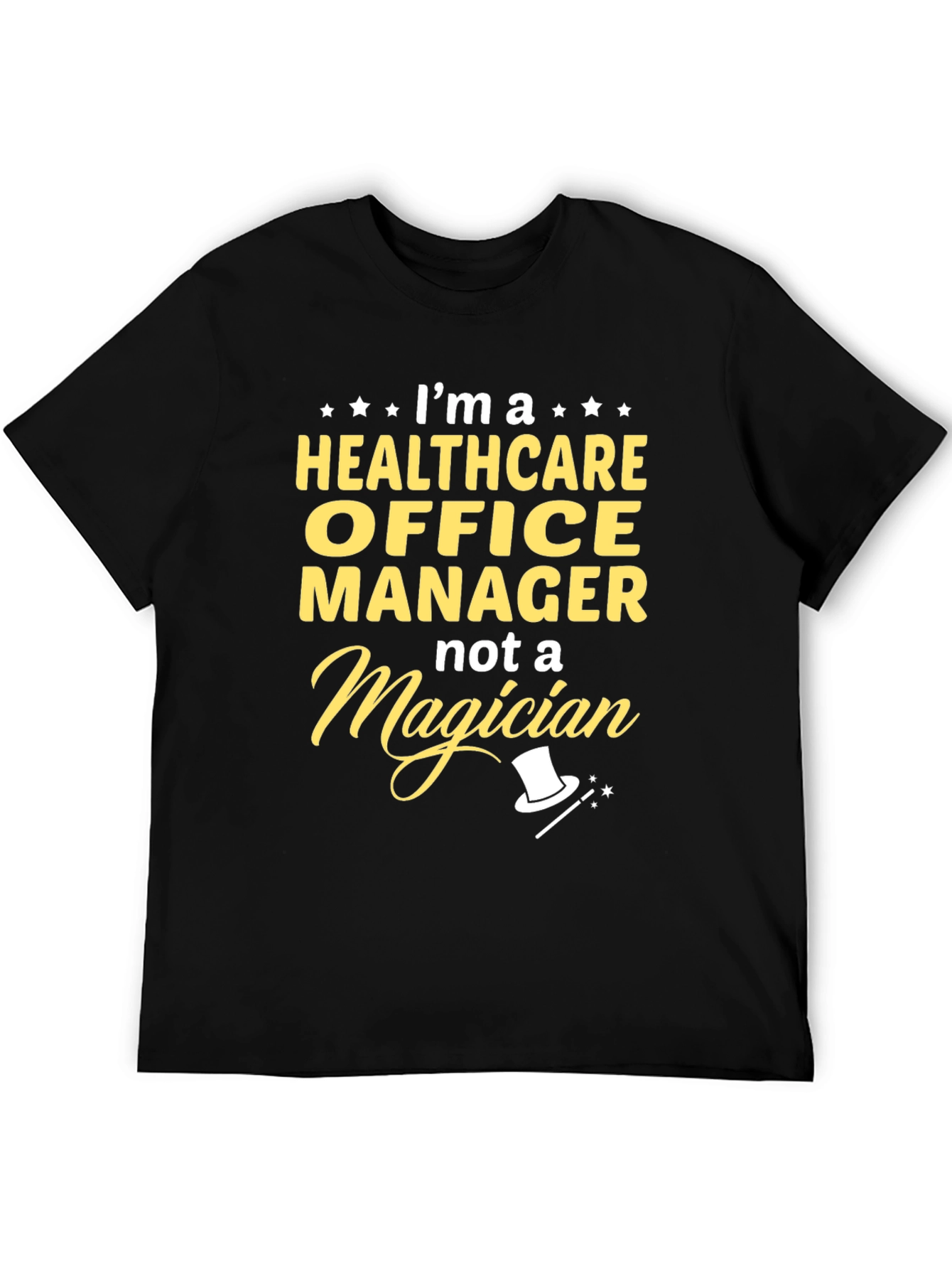 Black Healthcare Office Manager Funny T-Shirt view 5