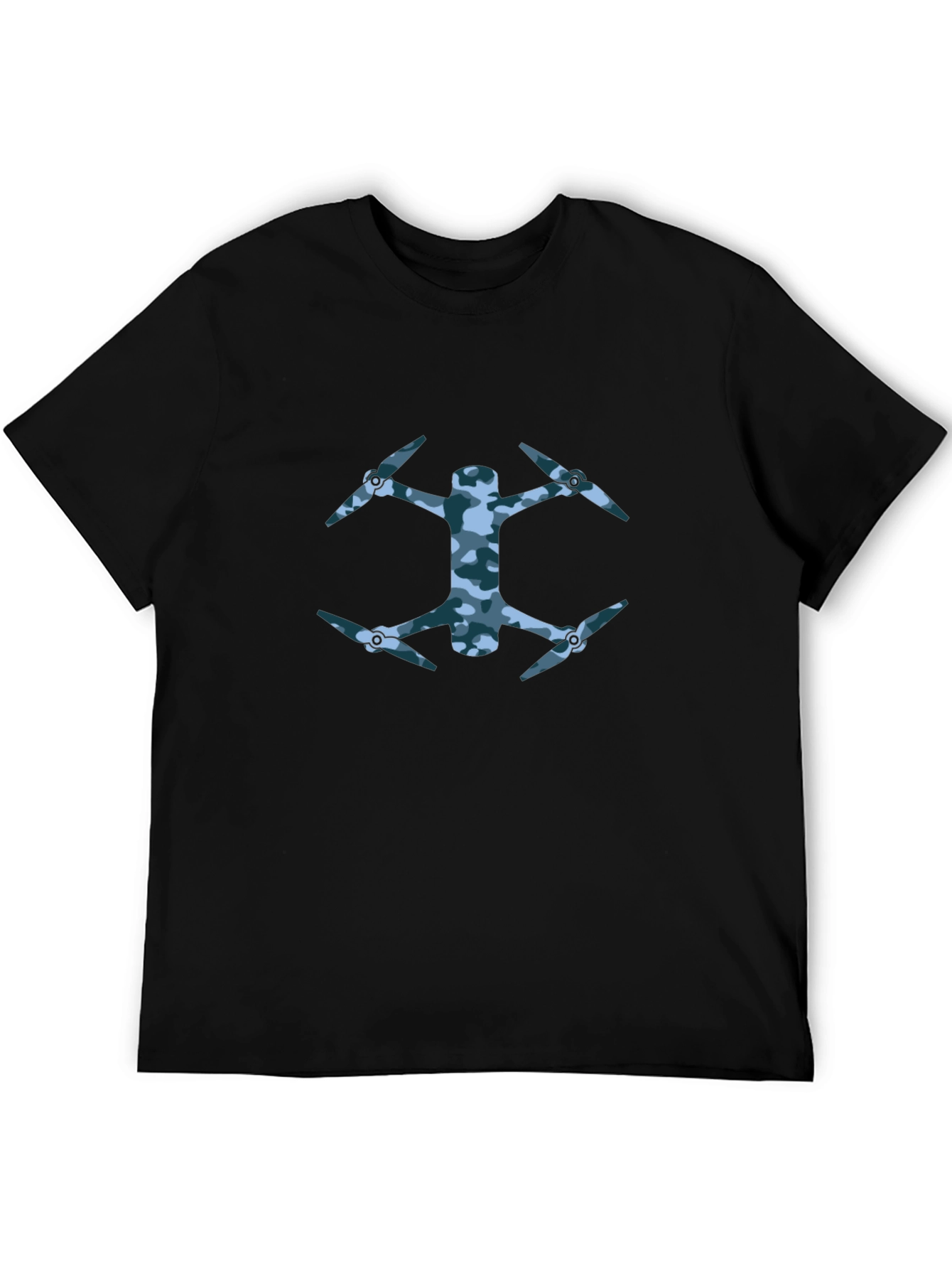Camo Drone Graphic Black T-Shirt - 5