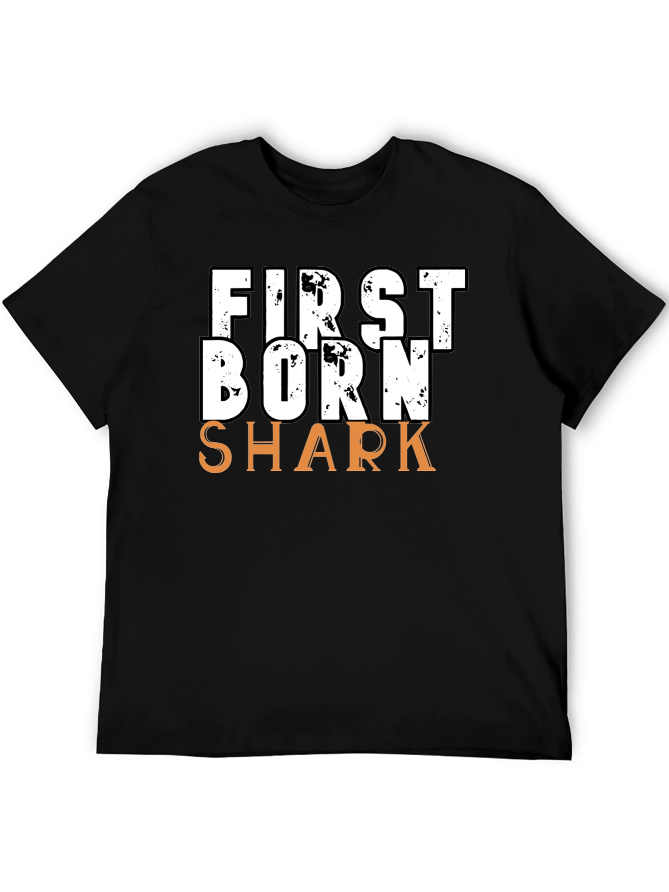 Black First Born Shark T-Shirt - Novelty Graphic Tee view 5