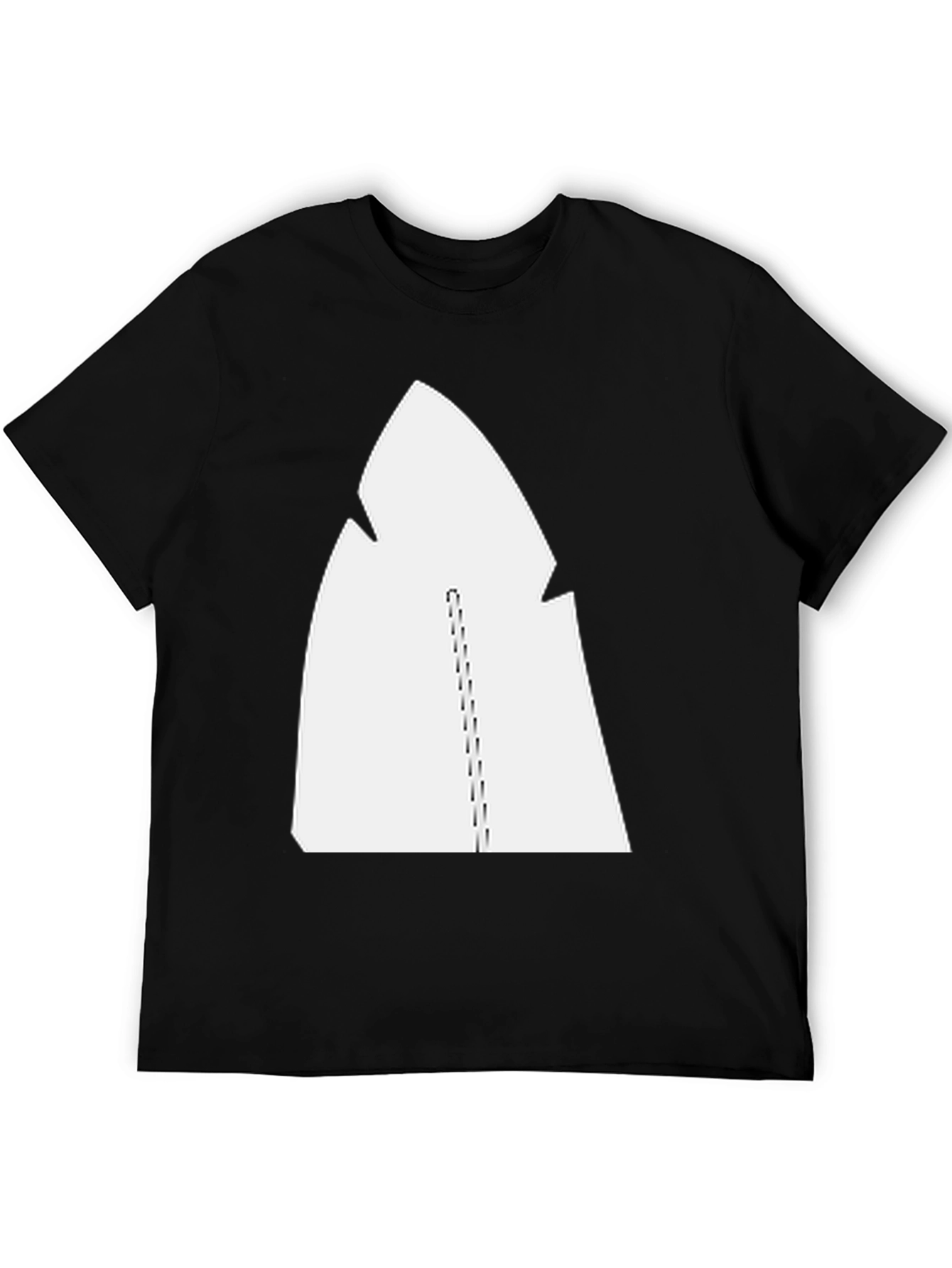 Black Cool Graphic Tee - Abstract White Design on Black view 5